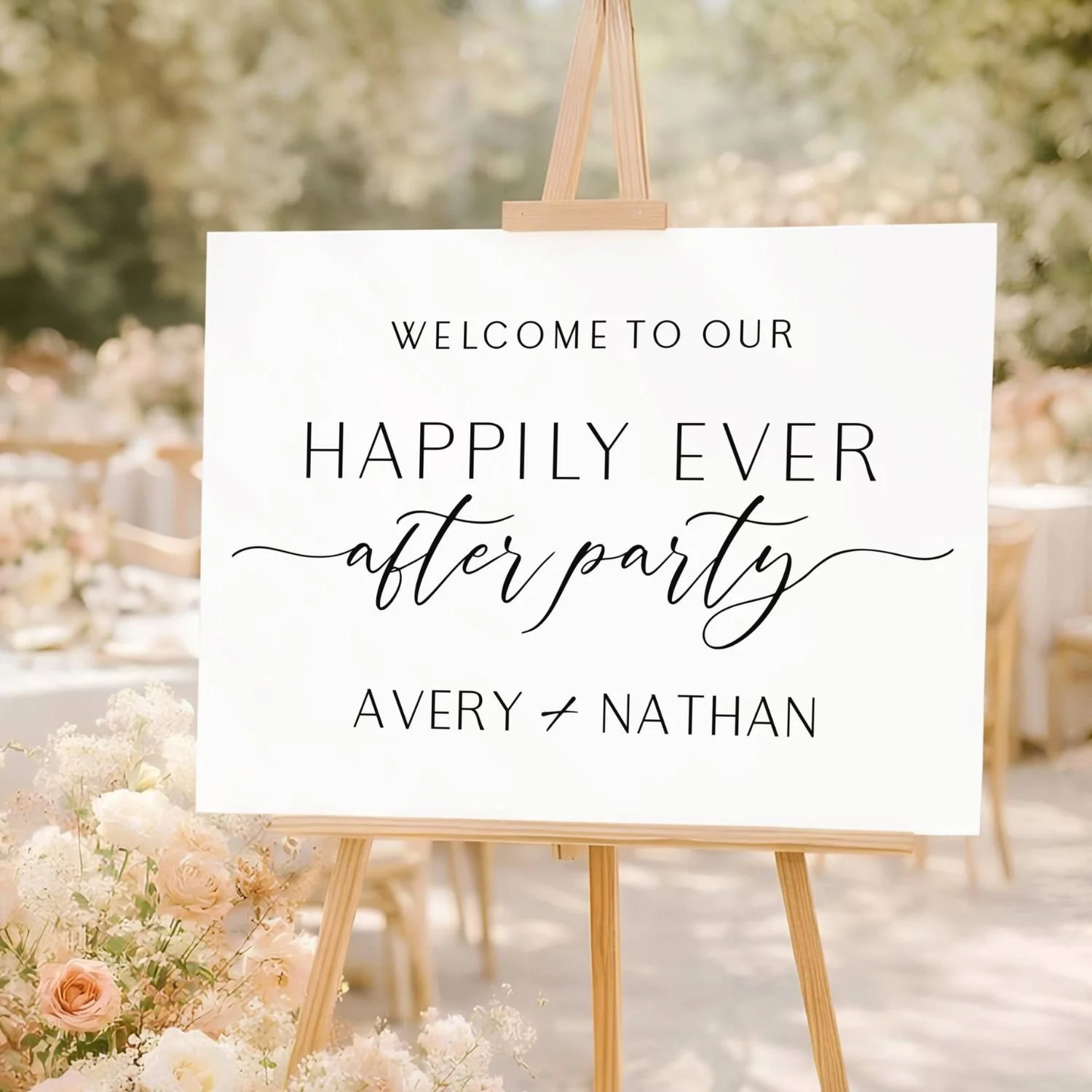 Happy Ever After Party Welcome Wedding Reception Sign-#H12