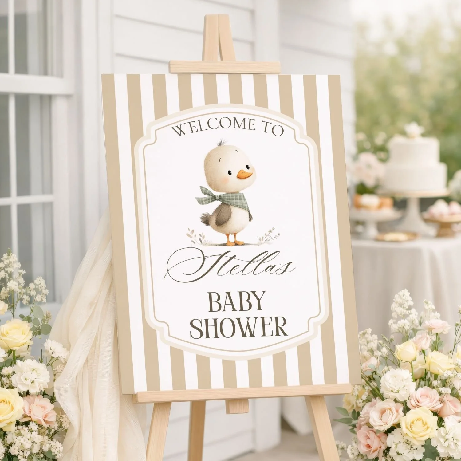 Baby Goose Baby Shower Welcome Sign-#126