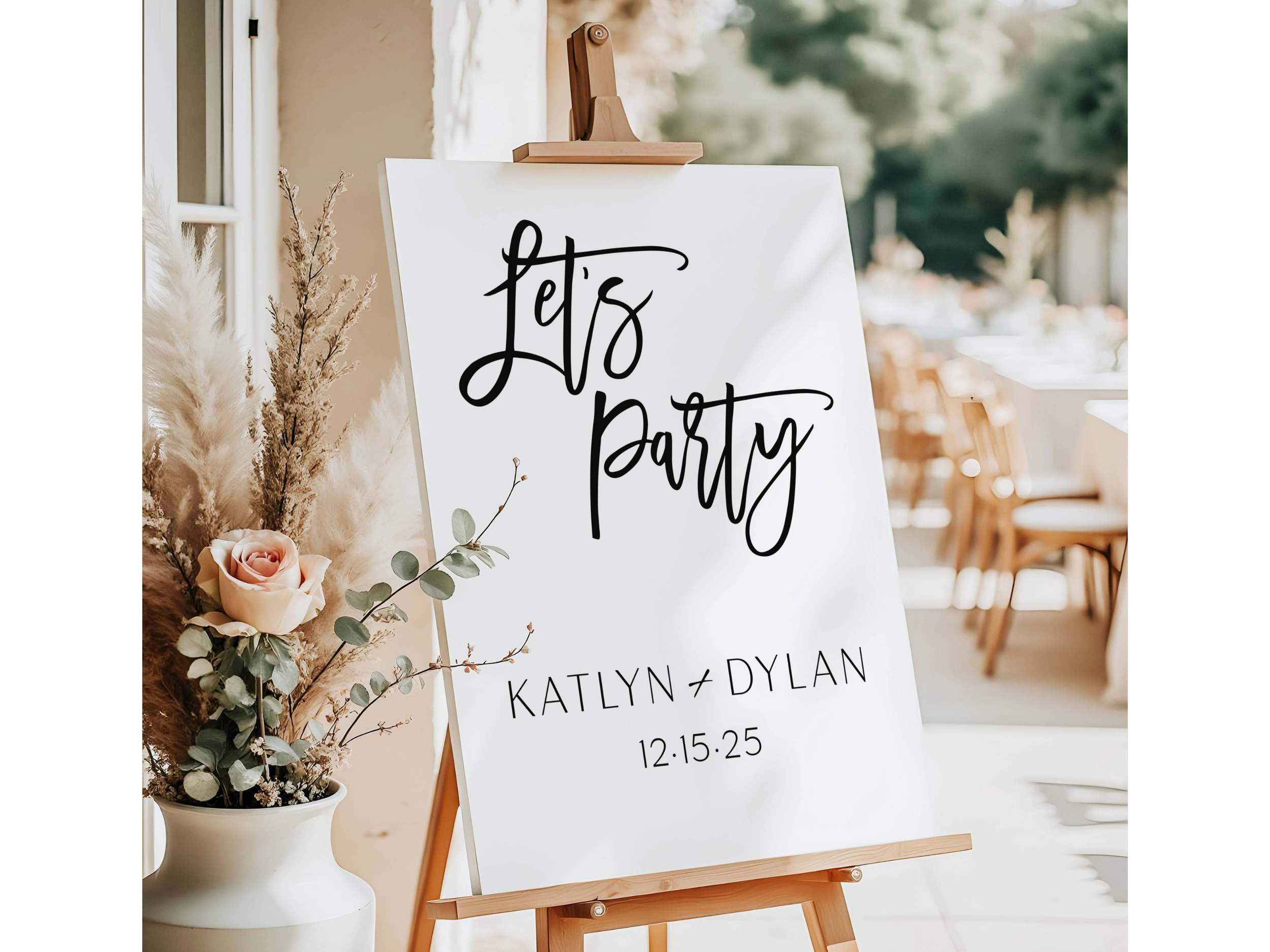 Custom Let's Party Wedding Welcome Sign-#V3