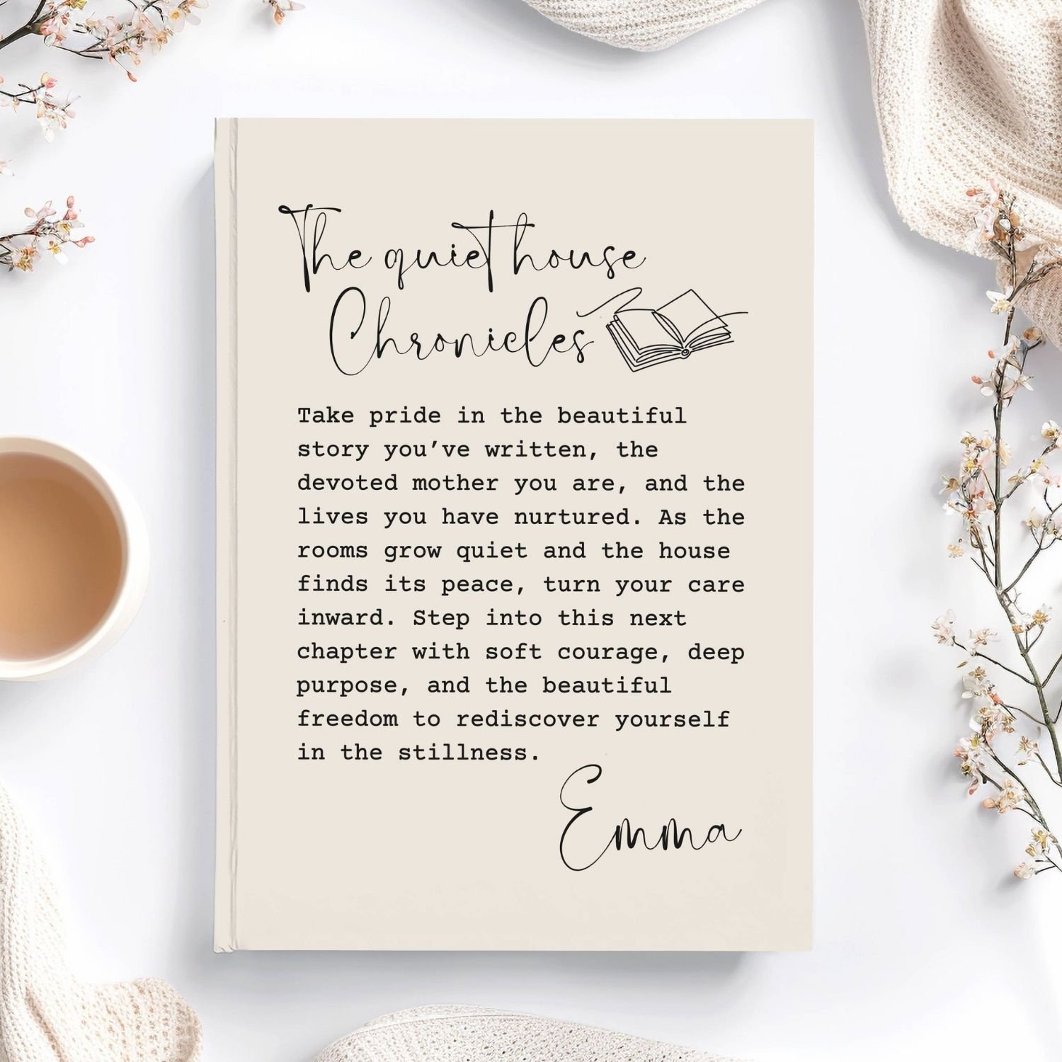 Personalized "The Quiet House Chronicles" Hardcover Mother’s Empty Nest Journal J21