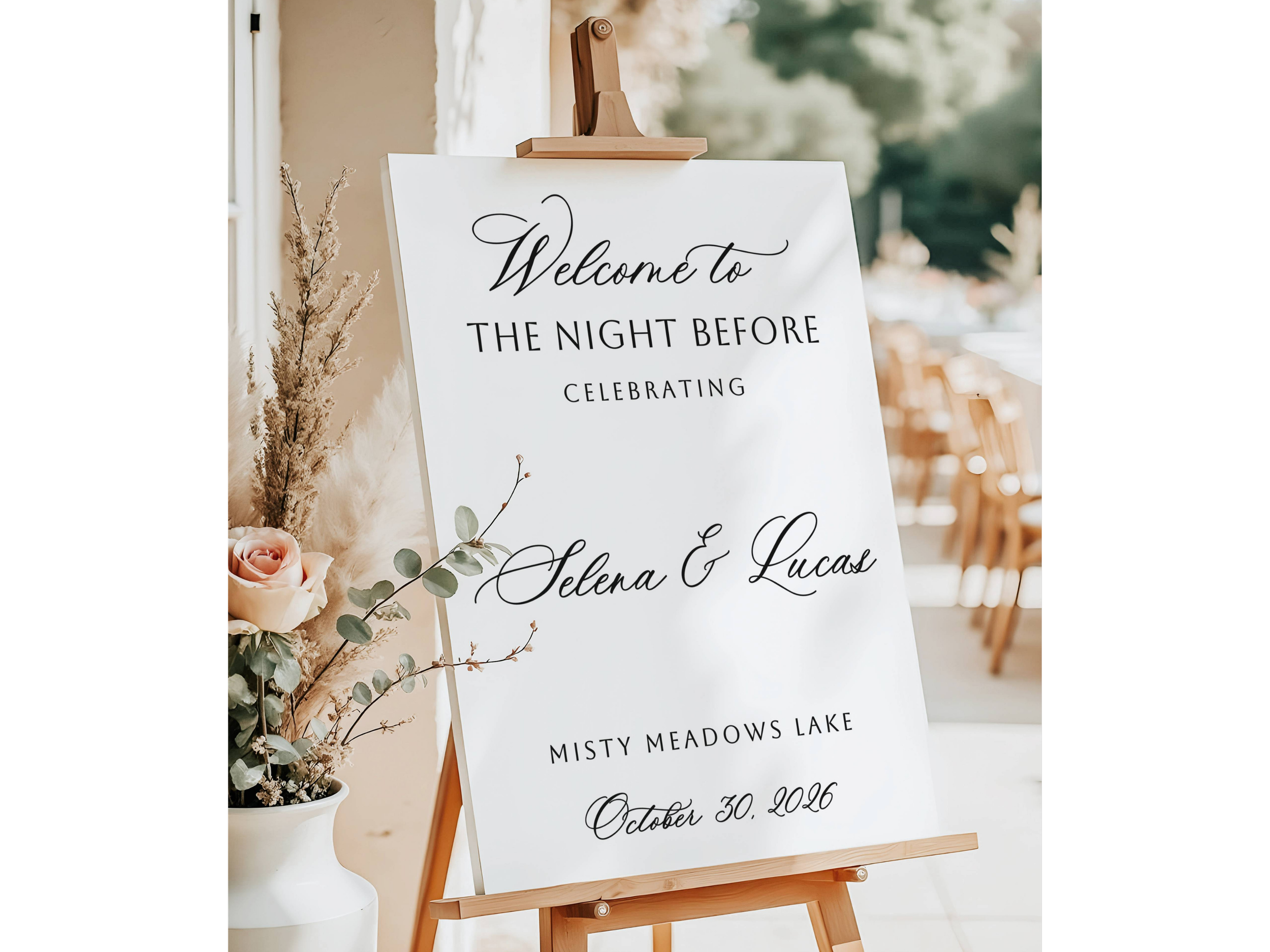 Custom Welcome to the Night Before Wedding Venue Rehearsal Dinner Sign Venue-#V14