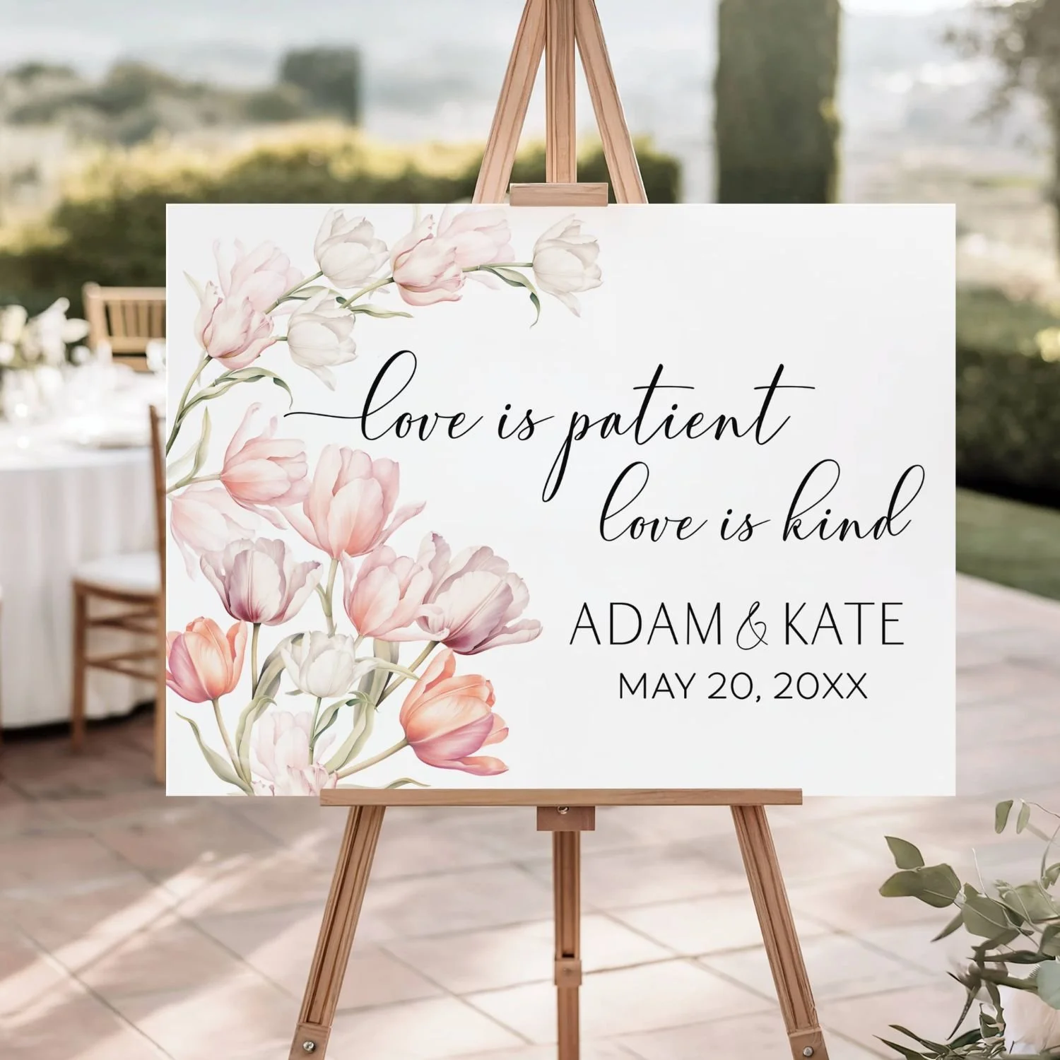 Love is Patient, Love is Kind Wedding Welcome Sign-#H18