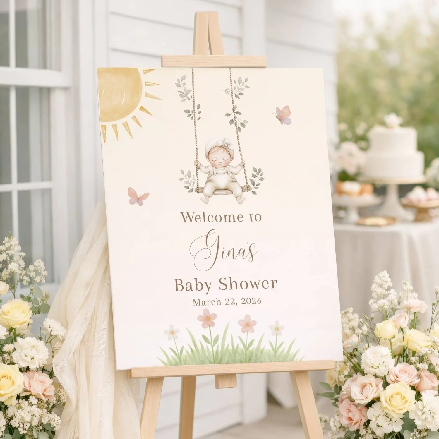 Vintage Boho Nursery Baby Shower Welcome Sign-#58 Girl