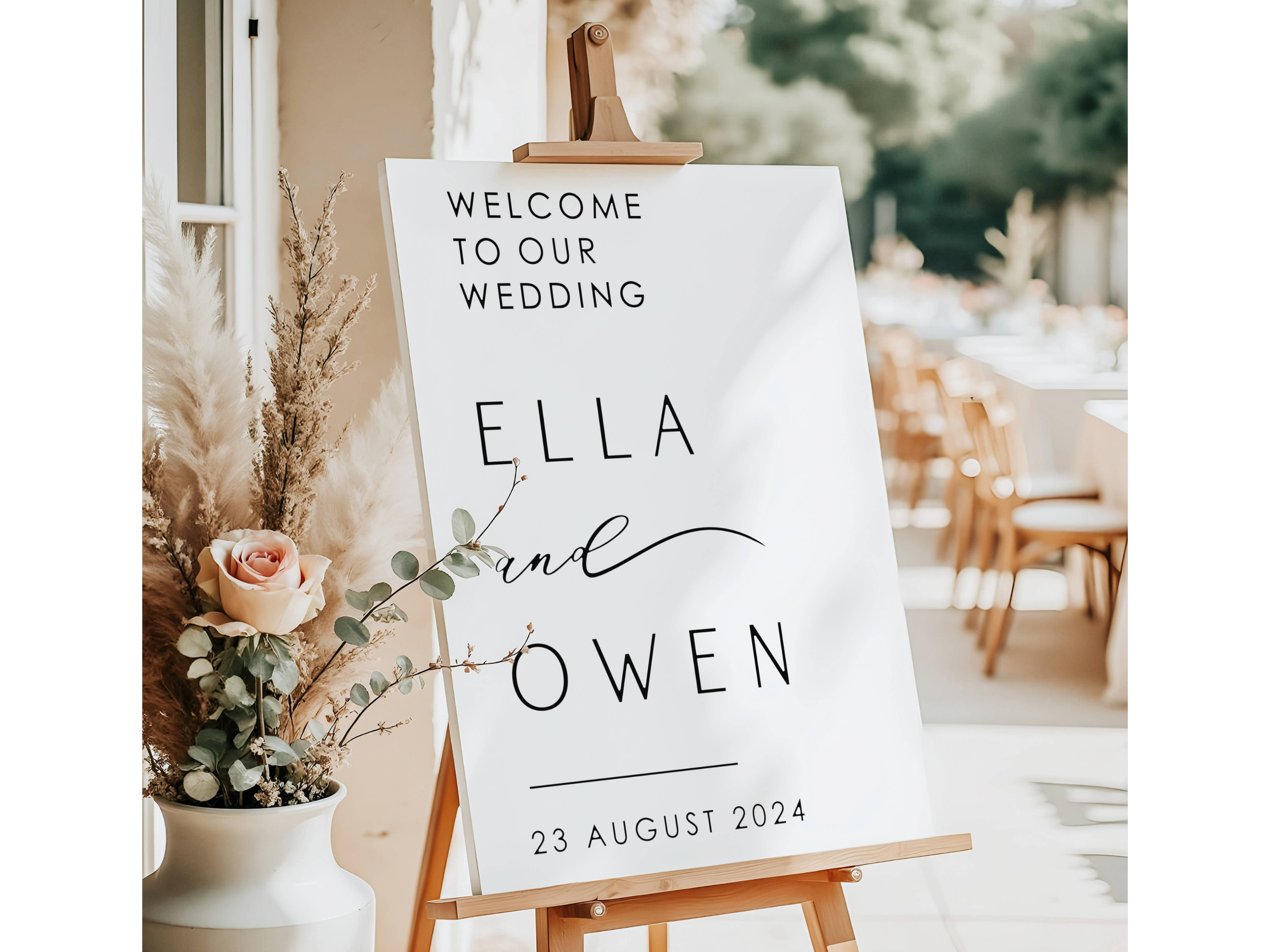 Modern Welcome to our Wedding Reception Sign-#V6