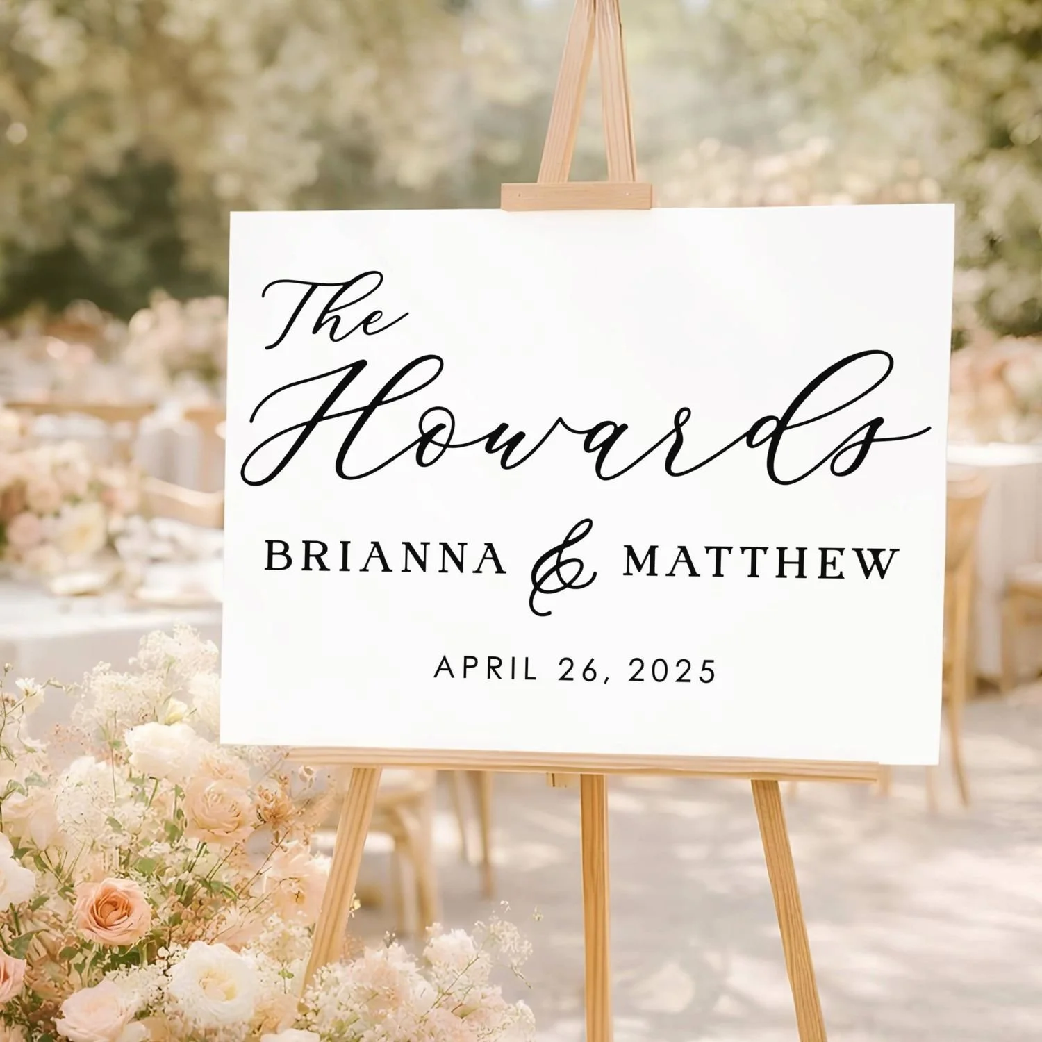 Elegant Personalized Last Name Wedding Welcome Sign-#H2