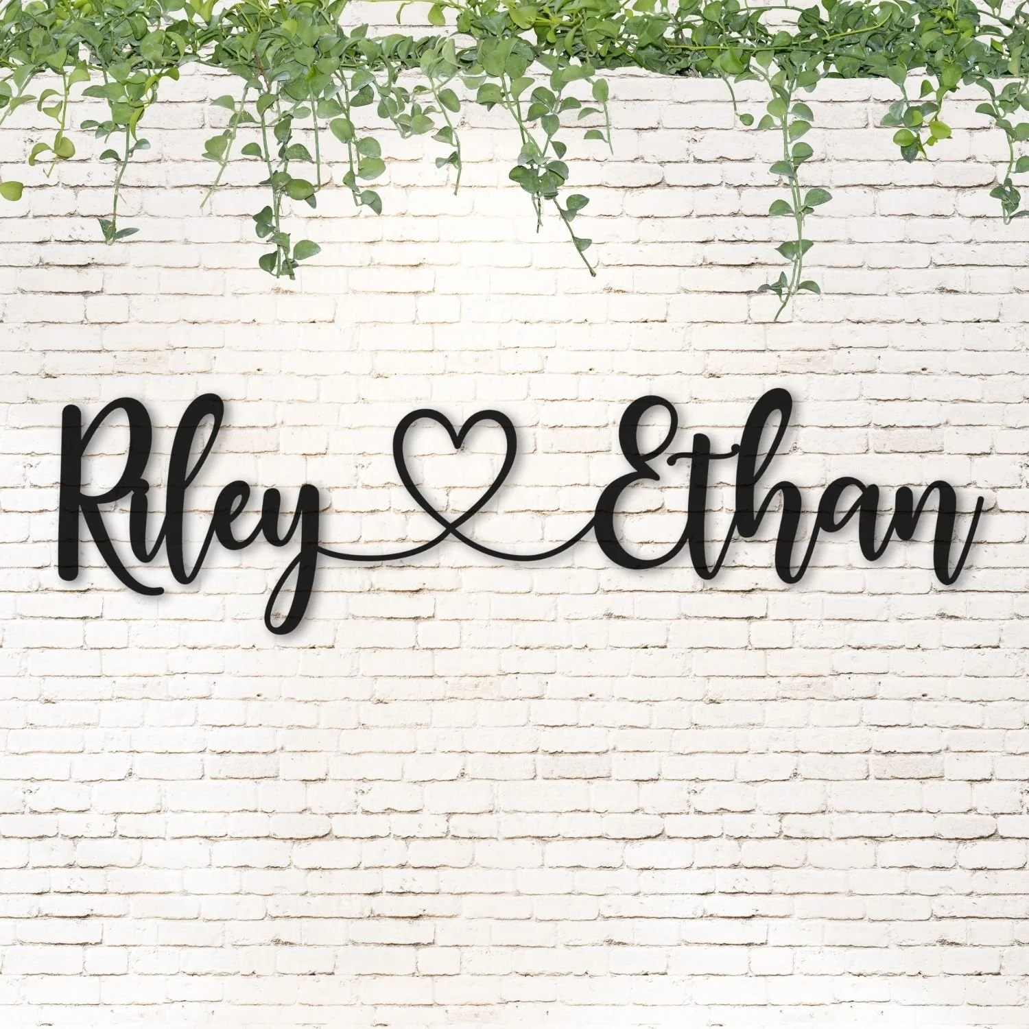 Custom 3D Wooden Couple Sign with Heart, Personalized Wood Backdrop, Married Name Sign #4