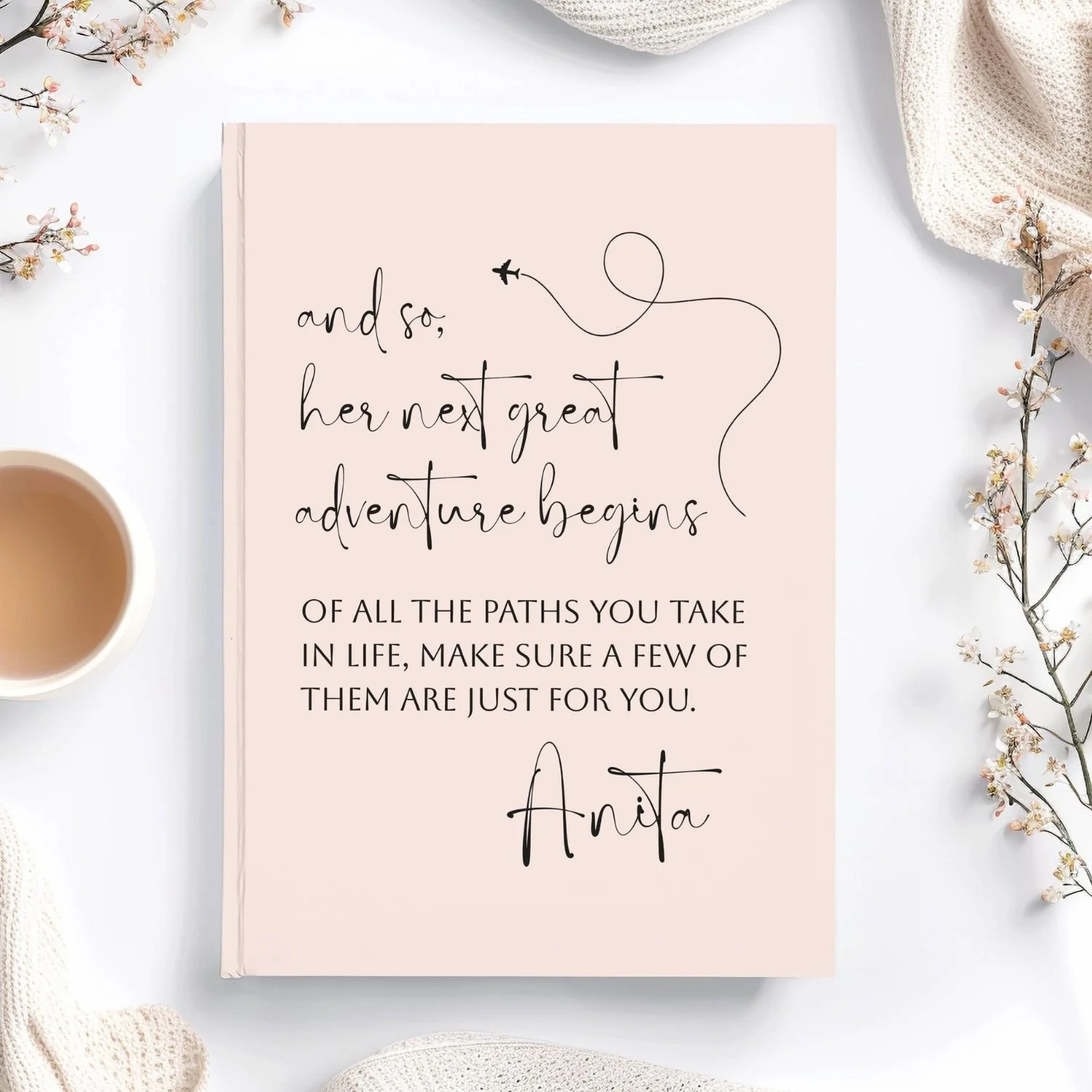 Personalized Empty Nester Journal – "Her Next Great Adventure" Custom Hardcover Notebook J10