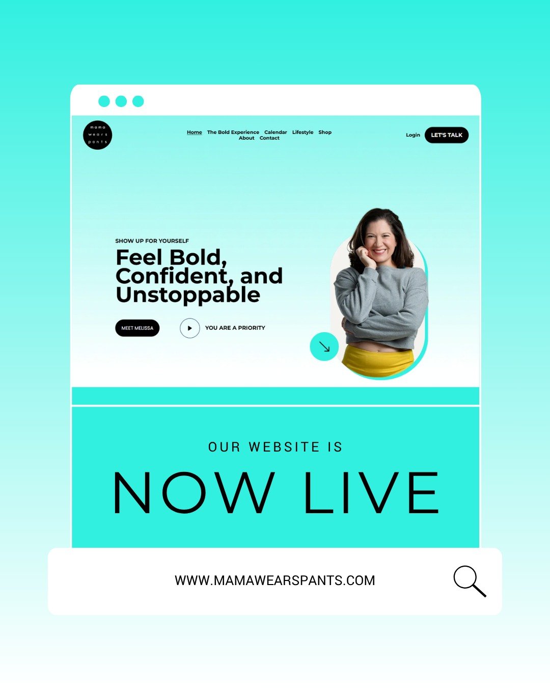 It&rsquo;s here. 💛

A refreshed and improved website for mama wears pants &mdash; designed to make it easier to explore classes, join programs, and connect with everything mama wears pants has to offer!

Whether you want to learn more about Bold Mam