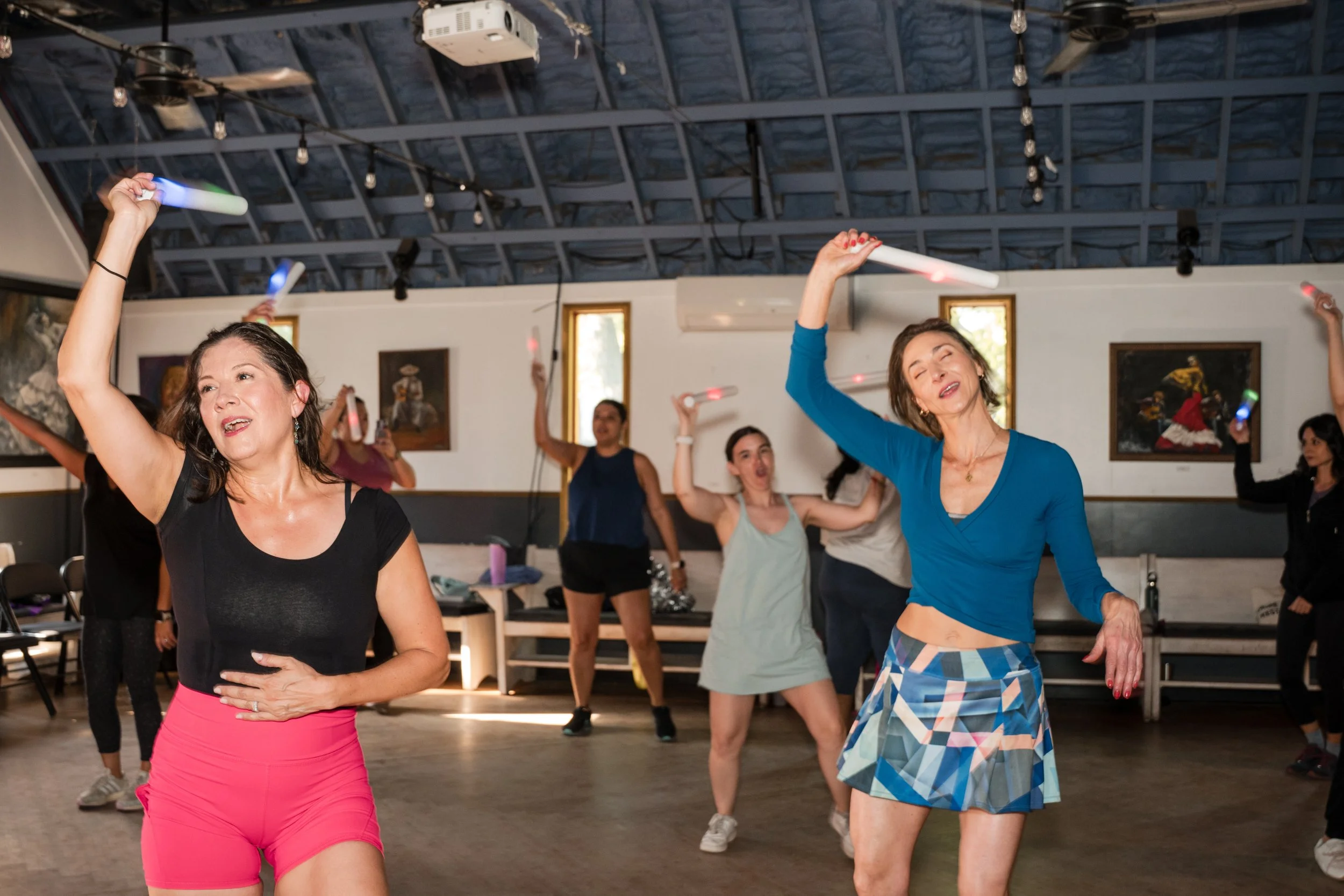 One of Bold Mama Fitness event called Mama's Dance Party, hosted by Melissa Acosta from mama wears pants.