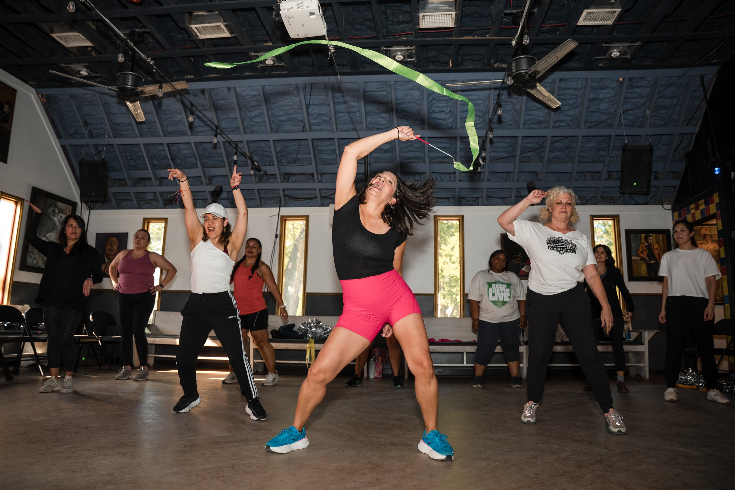 One of Bold Mama Fitness event called Mama's Dance Party, hosted by Melissa Acosta from mama wears pants.