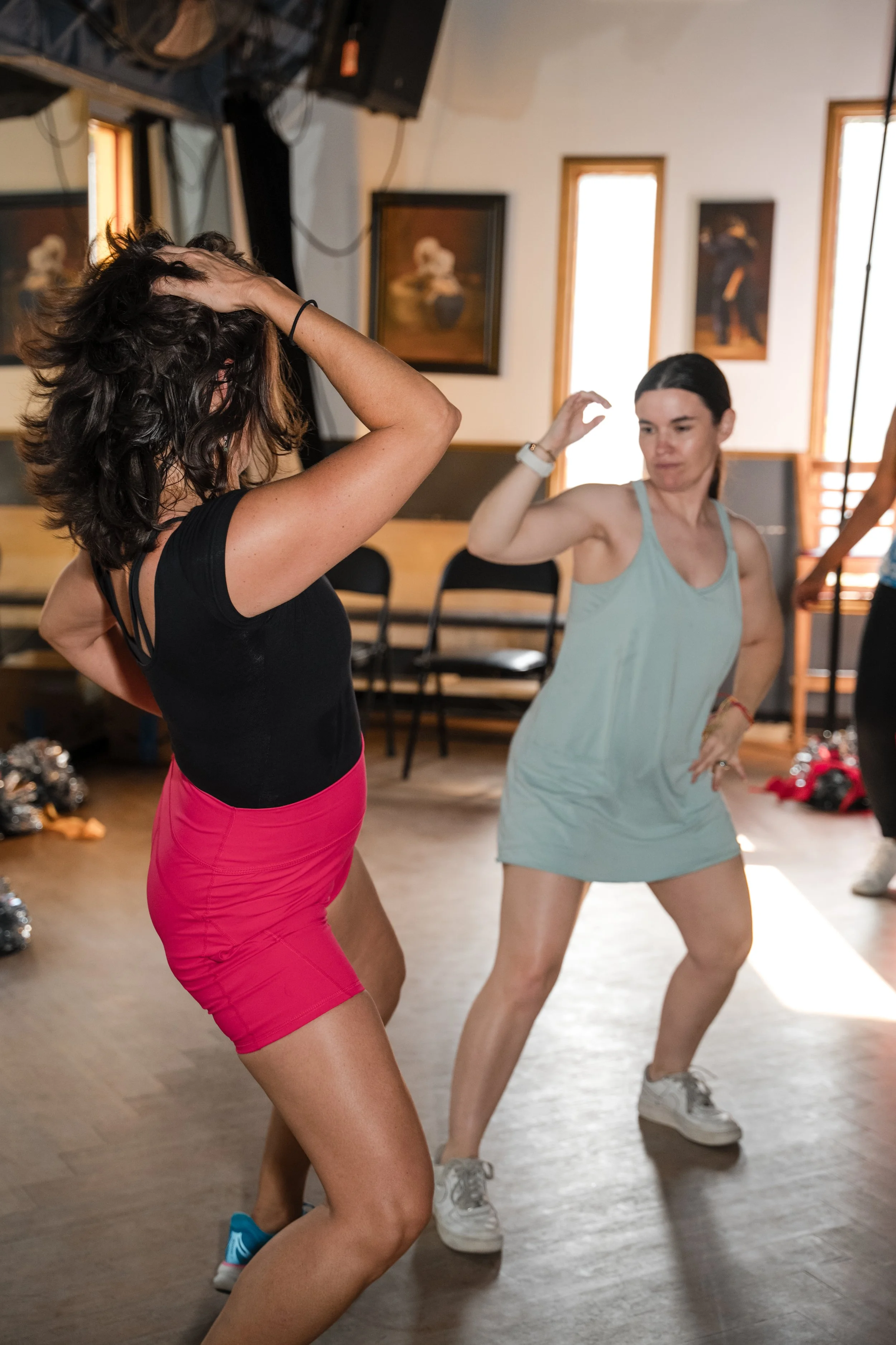 One of Bold Mama Fitness event called Mama's Dance Party, hosted by Melissa Acosta from mama wears pants.