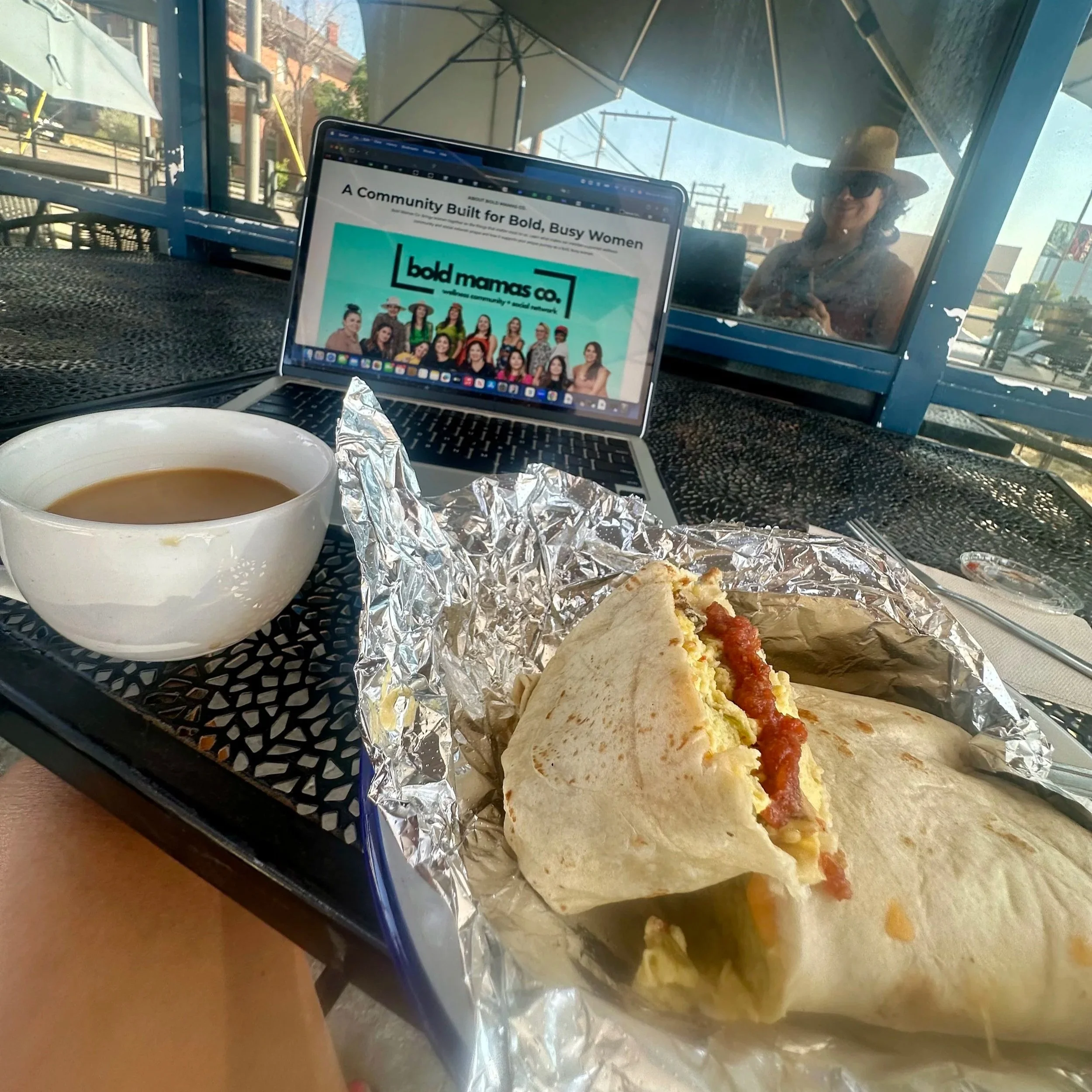 sandwich and coffee order of Melissa Acosta of mama wears pants in Savage Goods, El Paso TX.