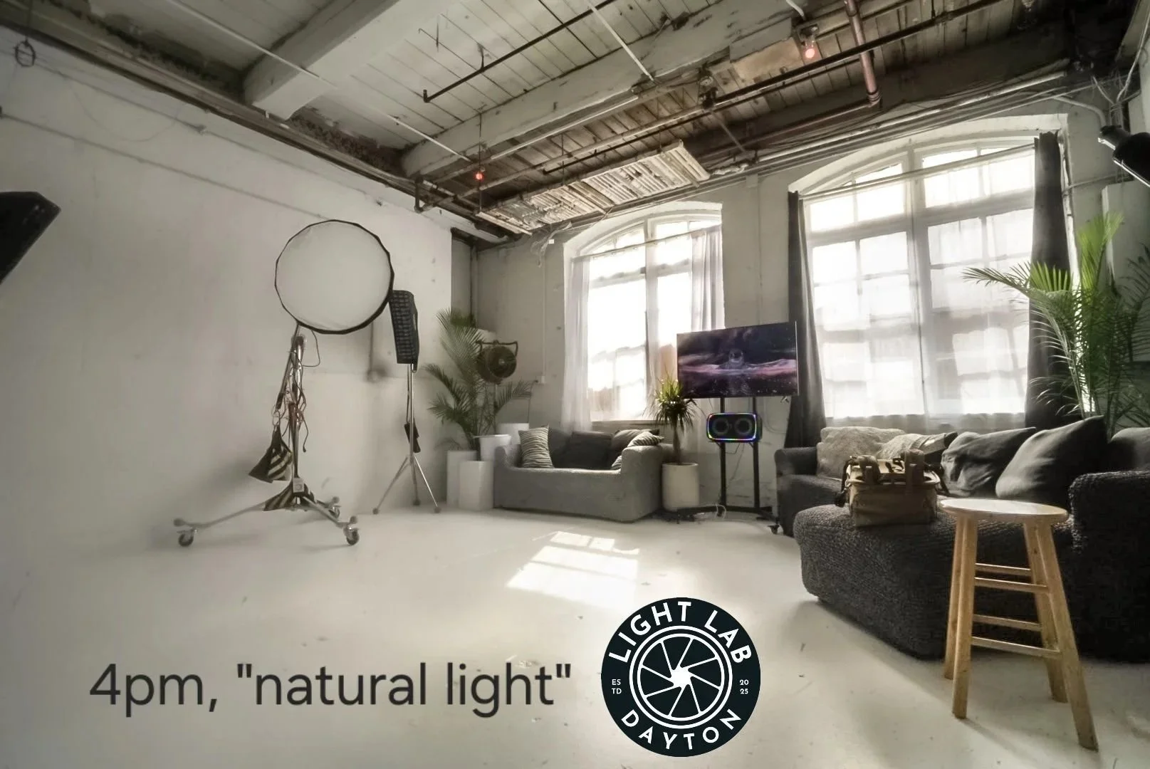 Natural light photograpghy studio in Dayton Ohio with clean setup