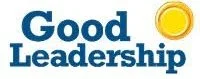 Good Leadership logo with blue text and yellow sun icon