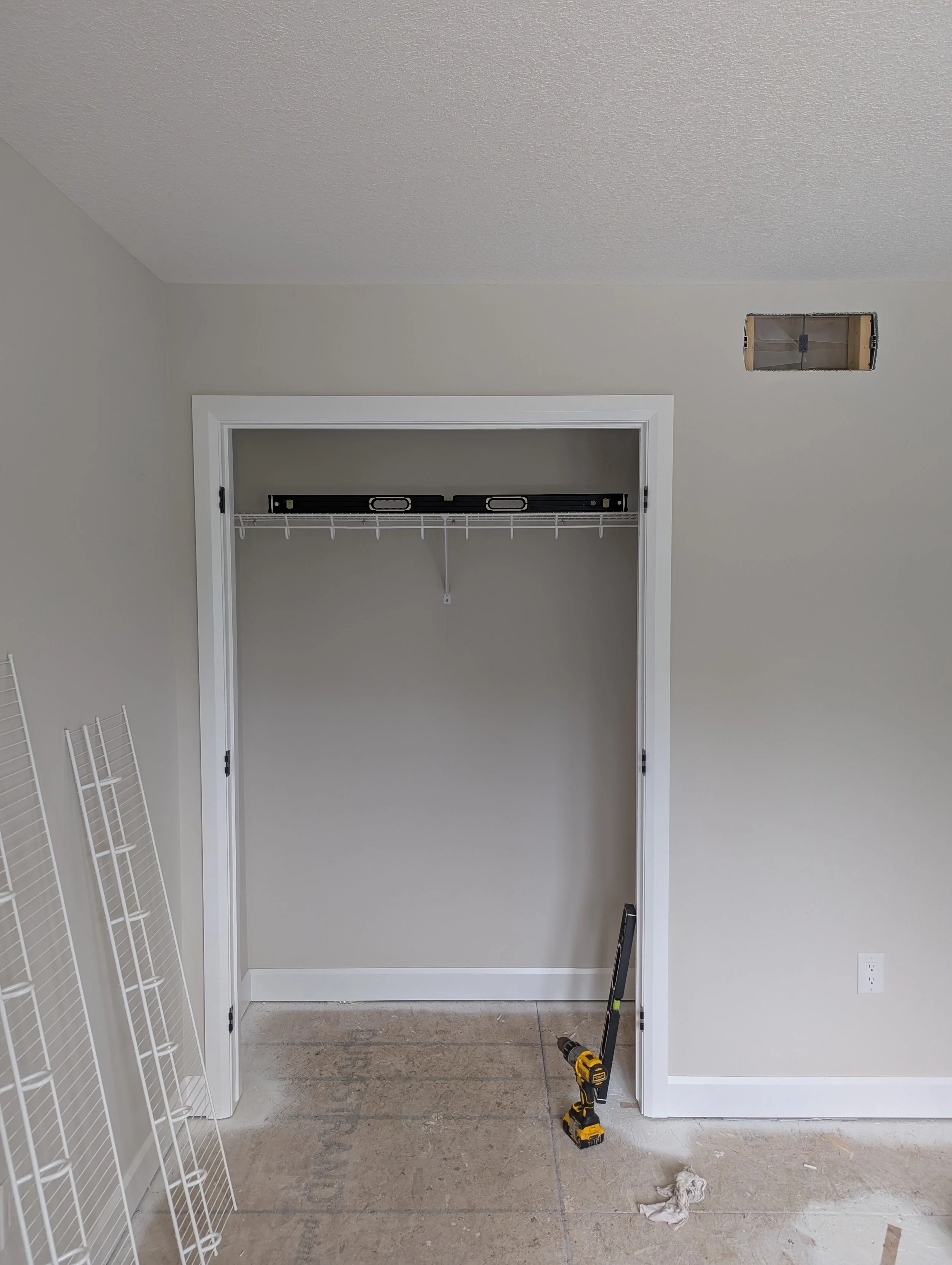 Metal wire closet install