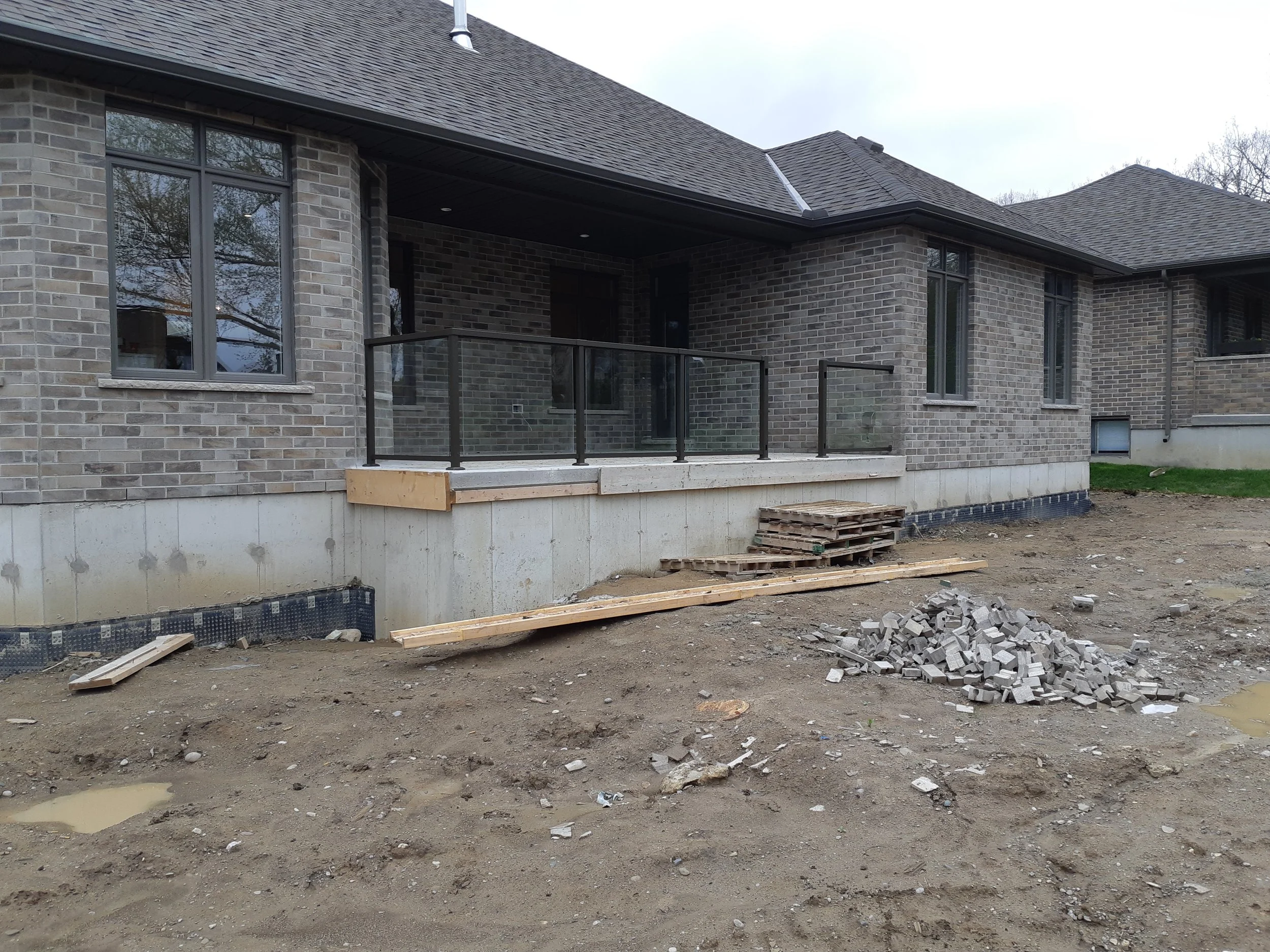 Probuilt railing install with glass panels