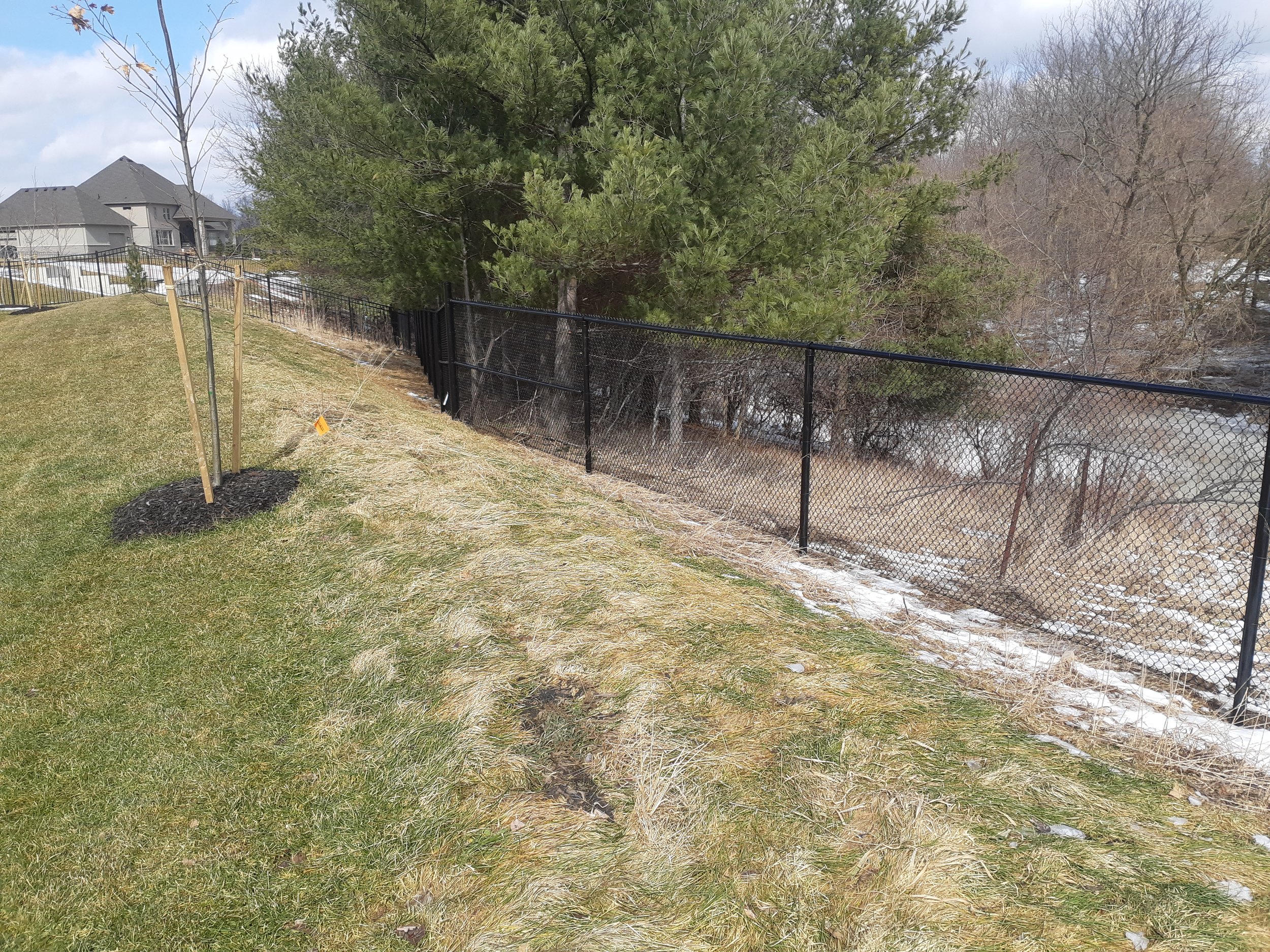Chain link fence neighborhood install
