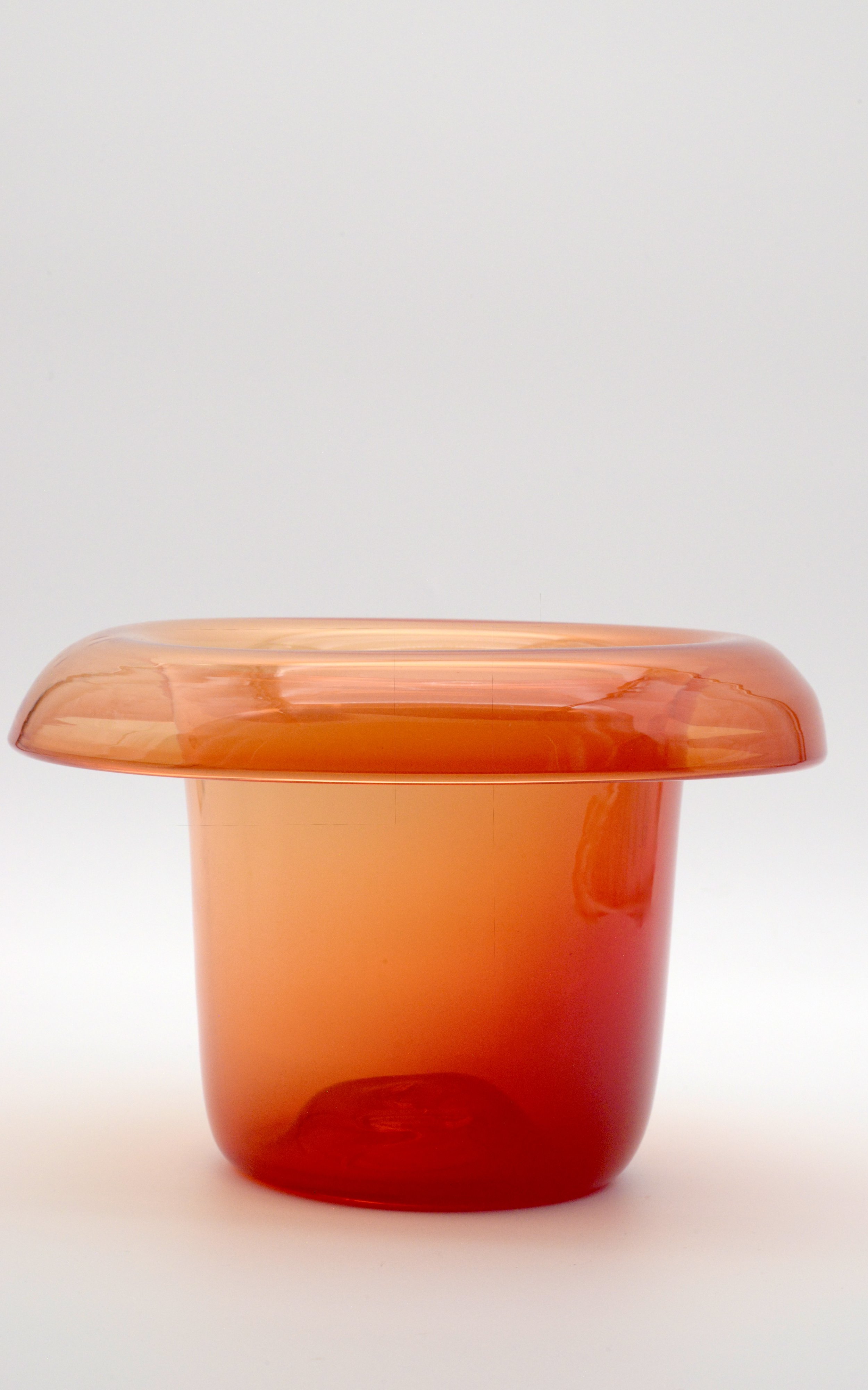 Hand Blown Orange Glass Vessel