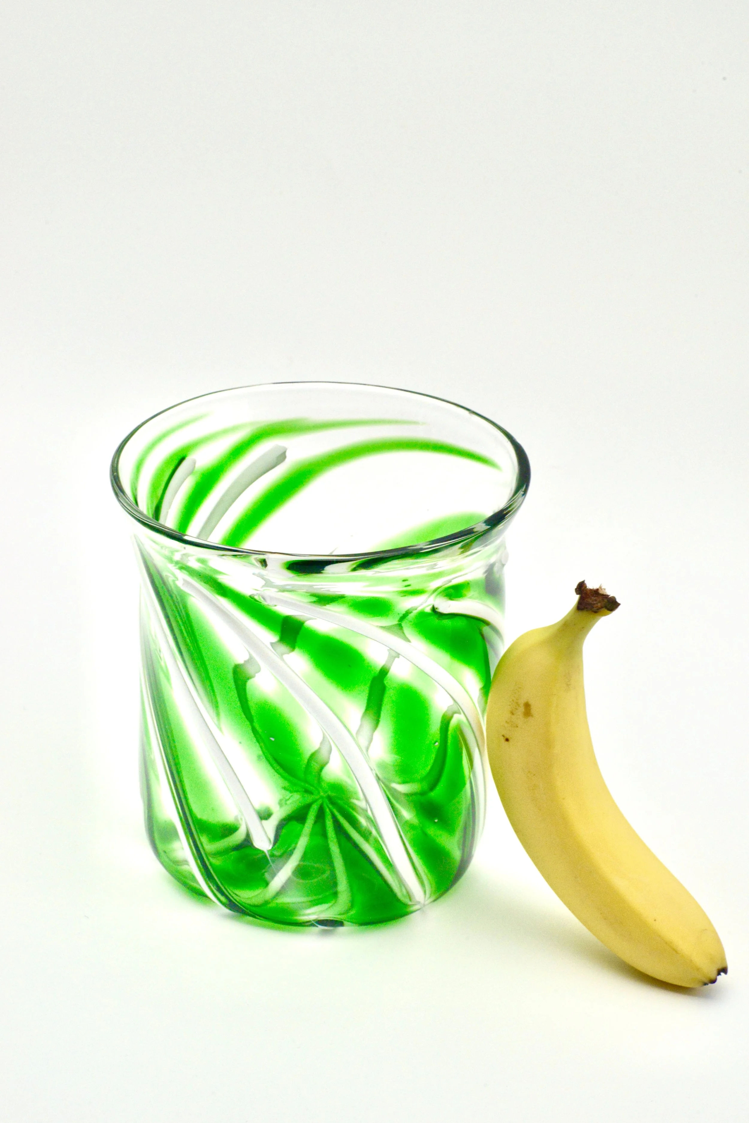 Green Swirl Glass Vase