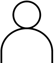 Geometric drawing of an outline square with sections divided by vertical, horizontal, and circle lines.