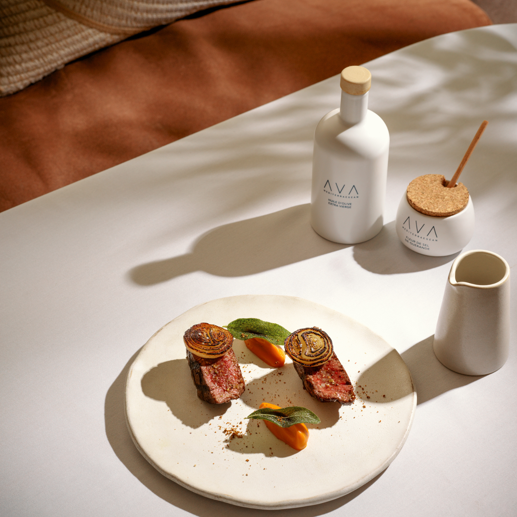 A delicious dish on a table at Ava Winter Park.