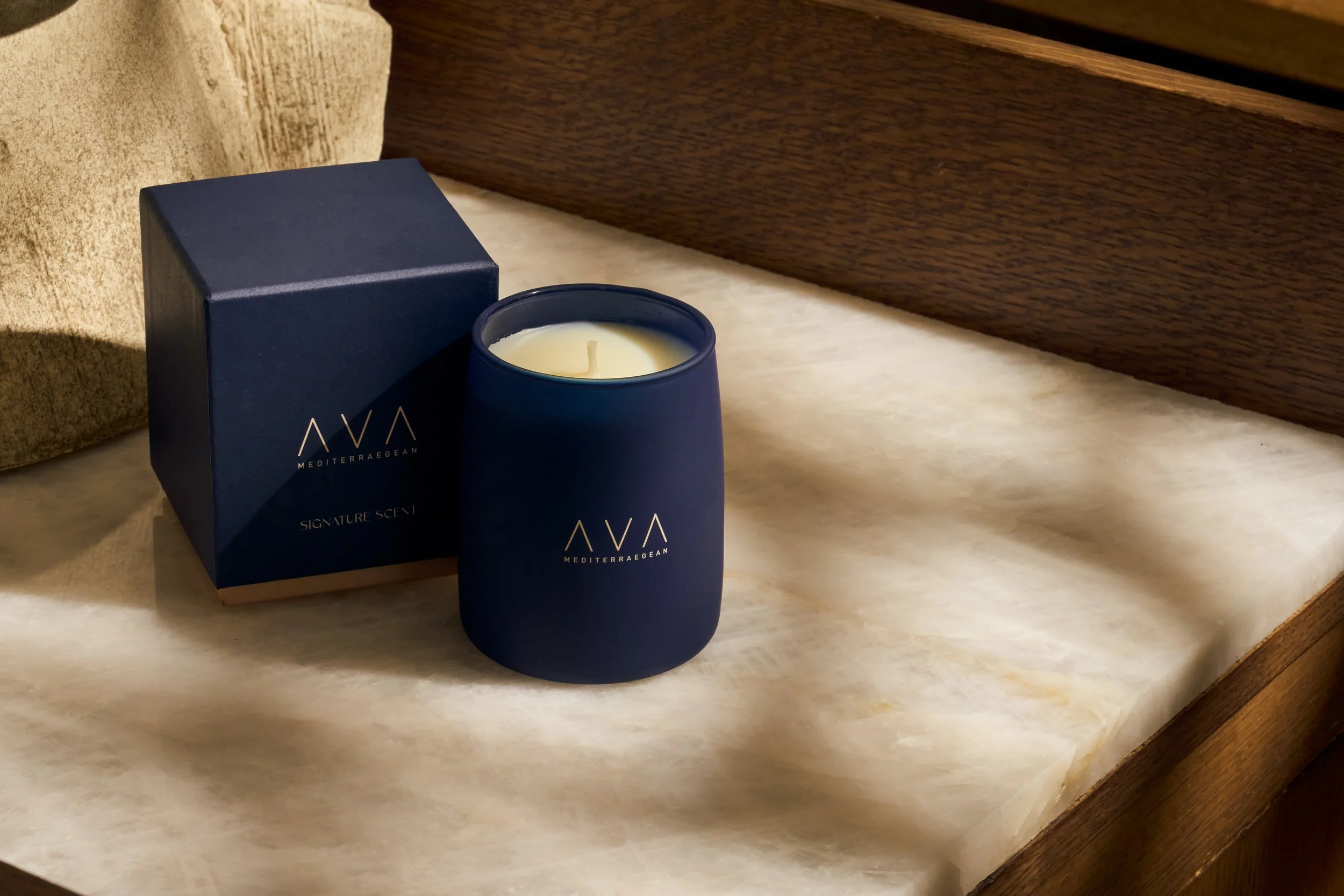 The signature scent of AVA Winter Park Restaurant made into a candle.