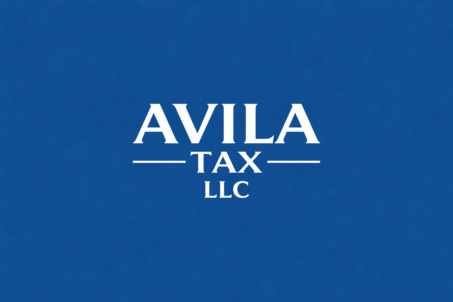 Logo for Avila Tax LLC with white text on a blue background.