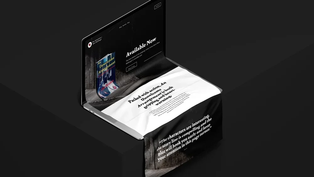 Website design for a new book promotion.