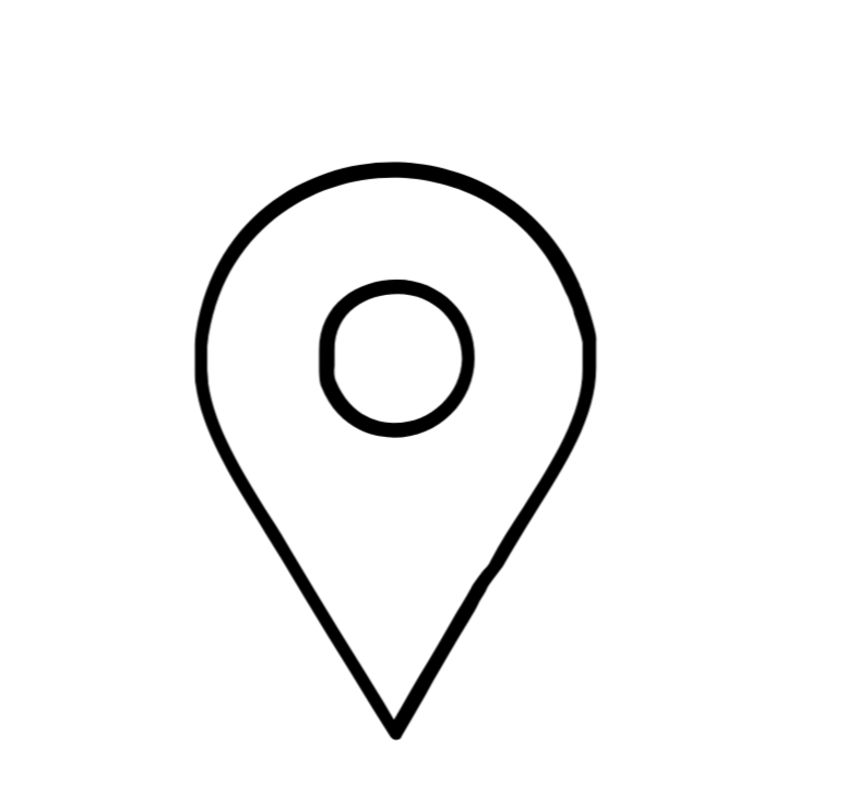 Outline of a location pin icon.