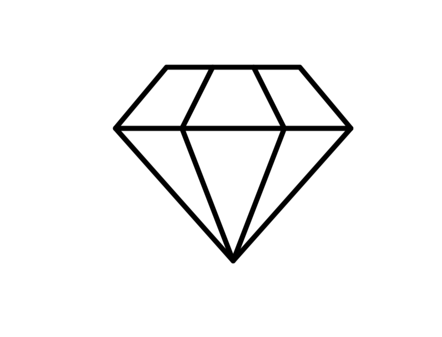 Line drawing of a diamond.