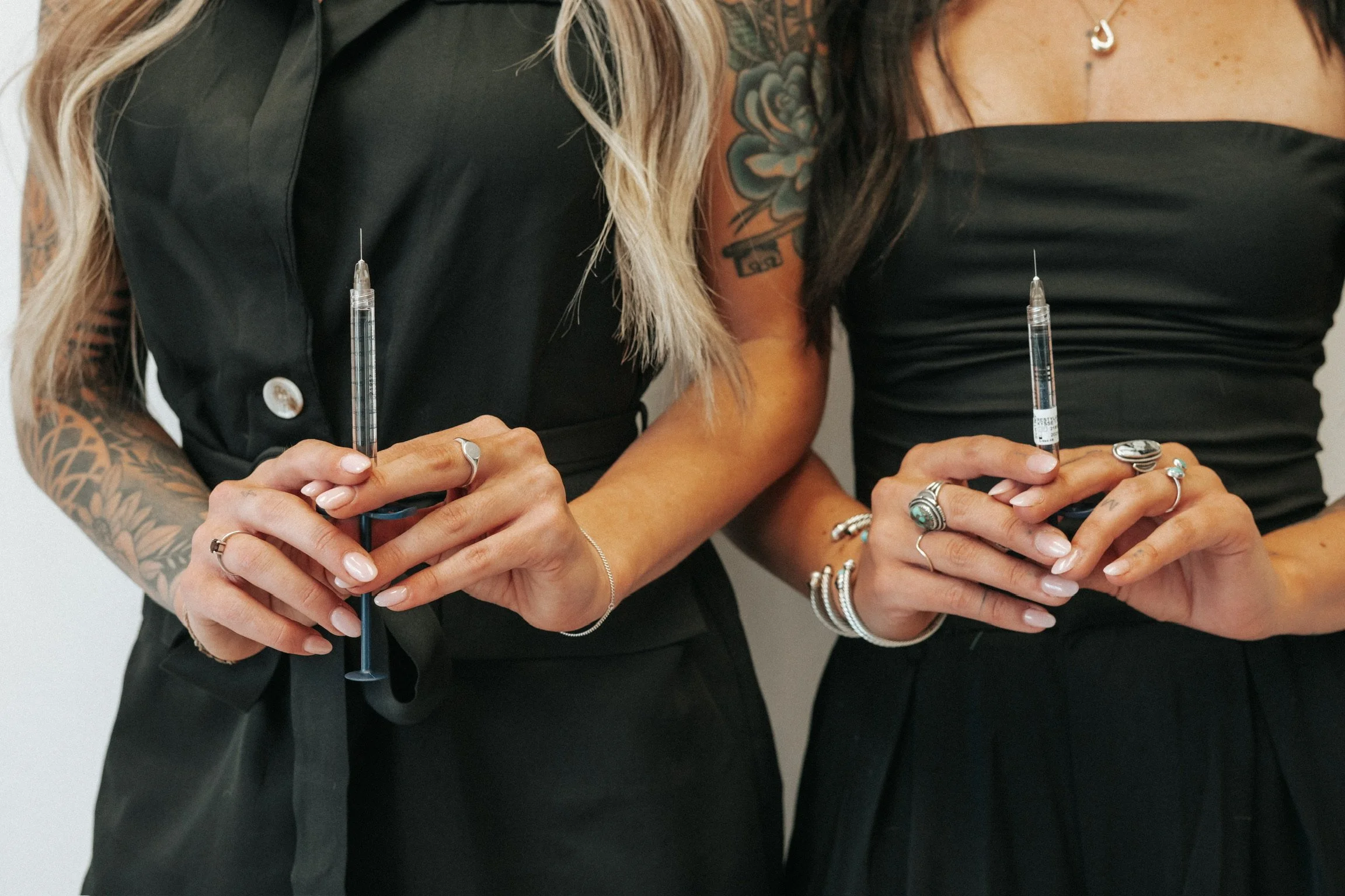 woman holding injection needle, injections near me