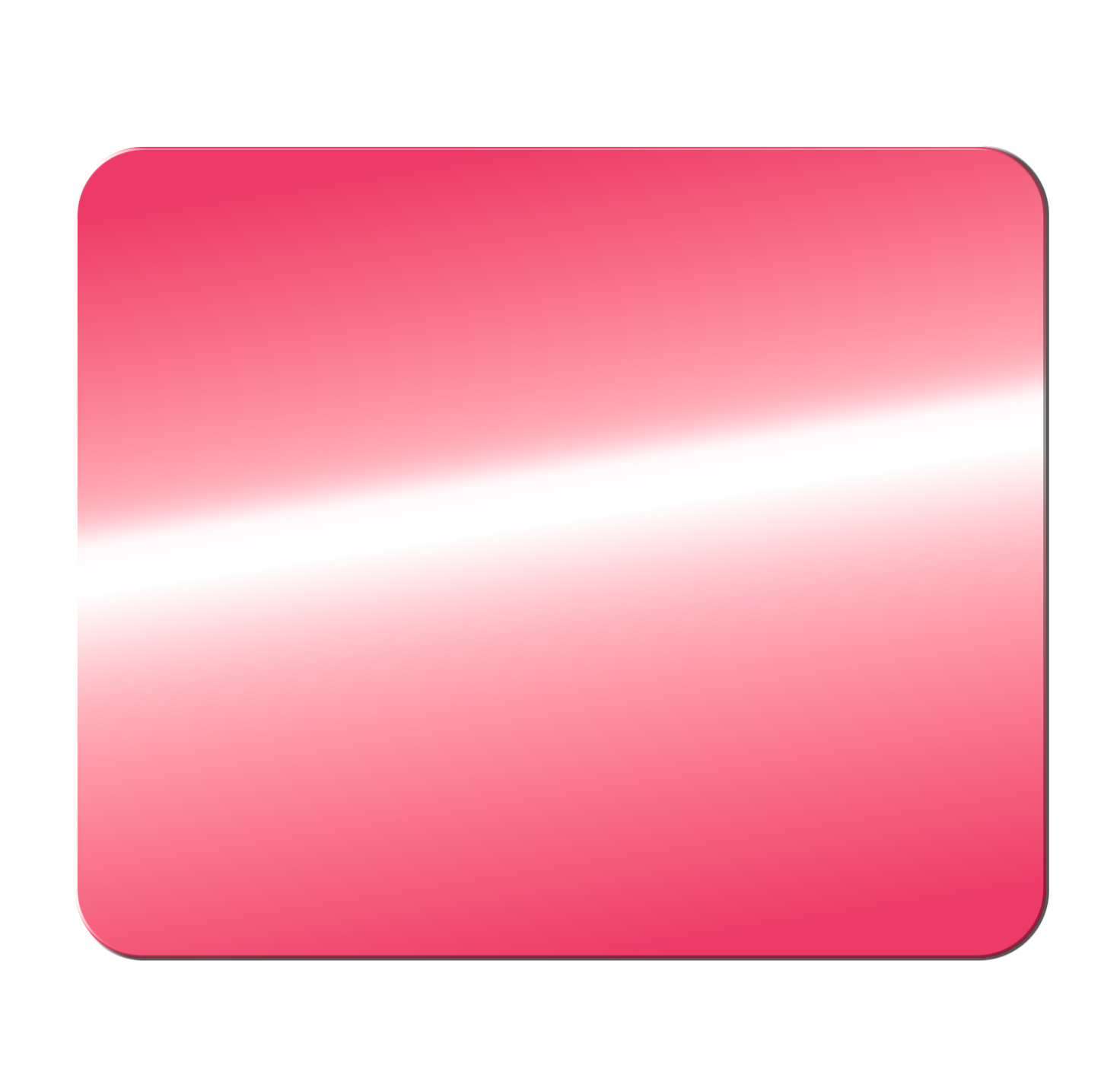 Pink rectangular button with rounded corners and a white diagonal stripe across the middle.