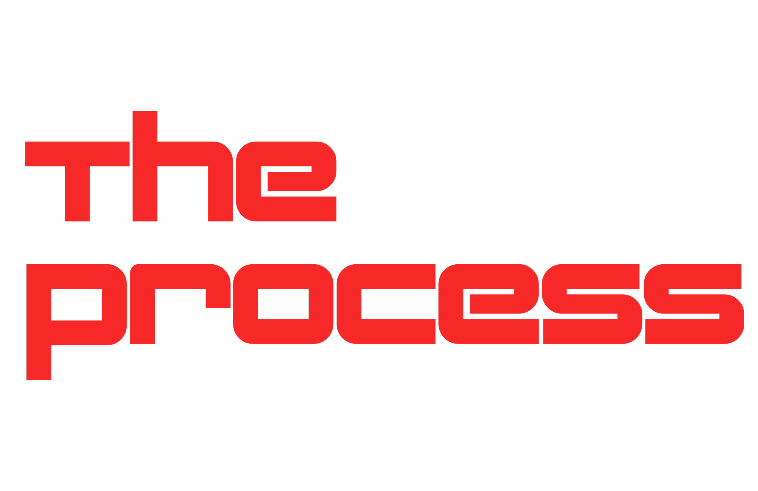 Logo of 'The Process' with black background, red text, and stylized font.