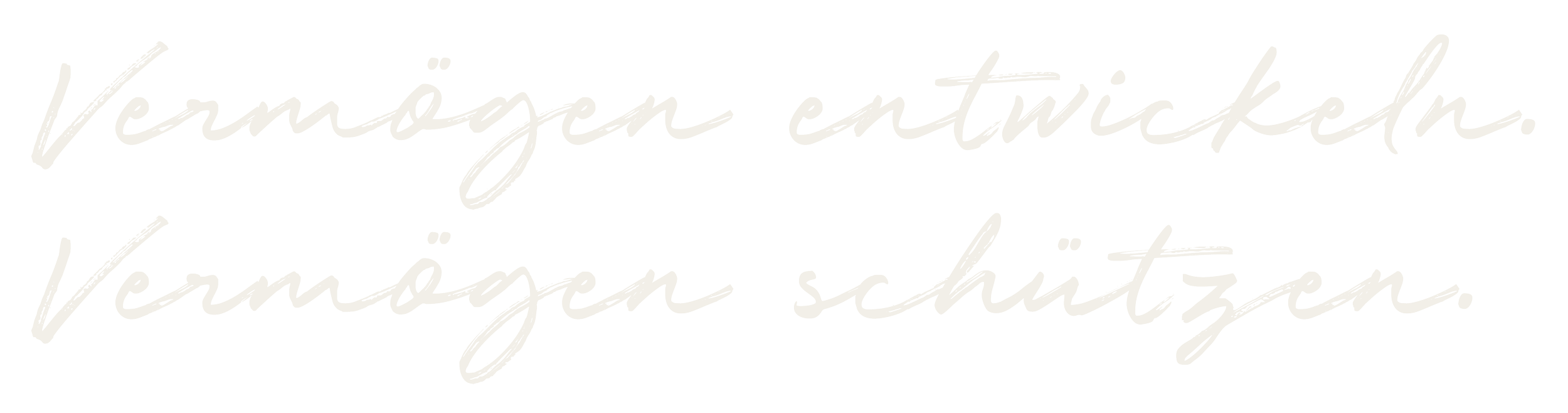 Text in German that reads: 'Build wealth. Protect wealth.'