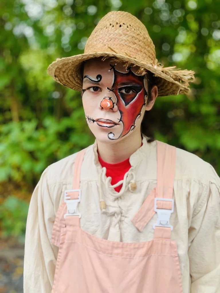 Maquillage halloween demi citrouille