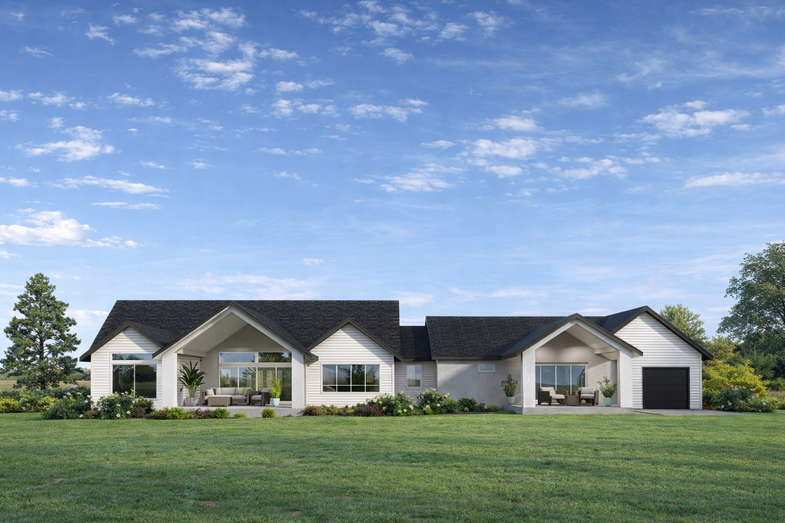 Rambler spec home rendering in Boise Idaho