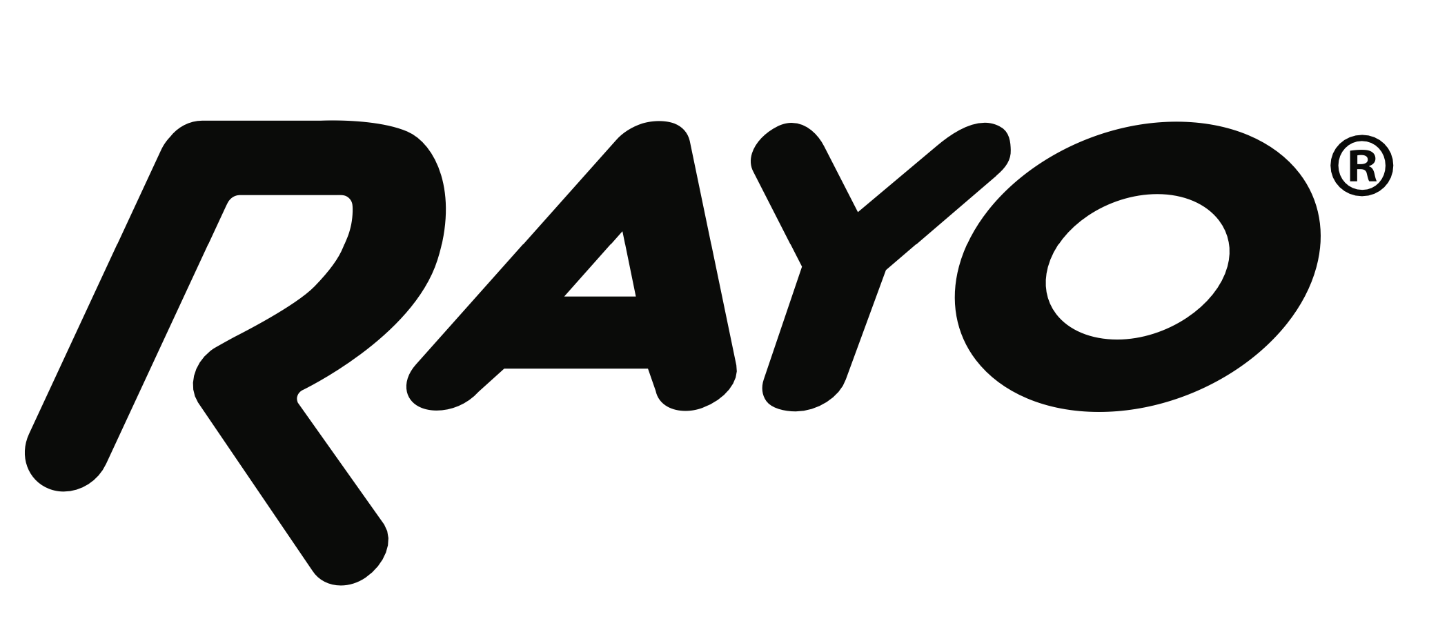 Black and white logo with the word "RAYO" in bold, stylized uppercase letters.