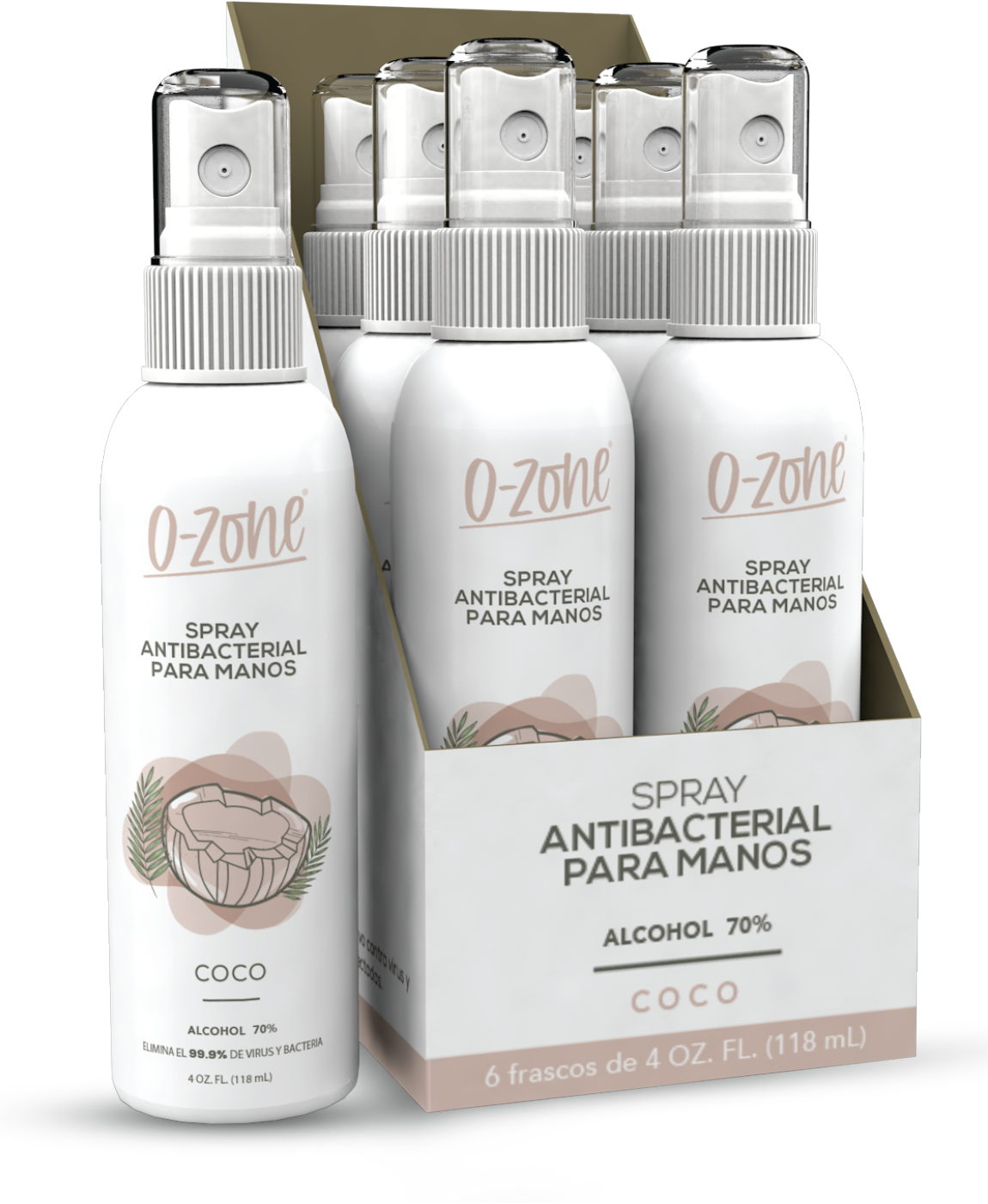 SPRAY ANTIBACTERIAL PARA MANOS COCO 4 ONZAS