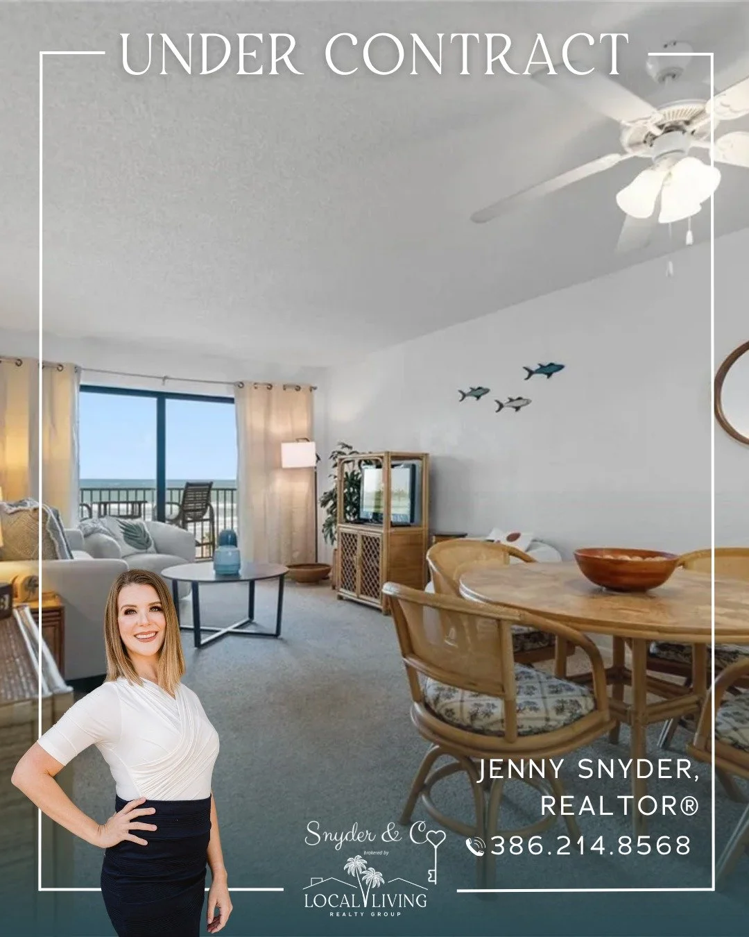 🎉 Under Contract! 🎉
📍 4201 S Atlantic Ave #402, New Smyrna Beach, FL 32169
Listed by: Jenny Snyder
📞 (386) 214-8568

This stunning oceanfront condo with sweeping Atlantic views is officially under contract! Featuring a fully remodeled interior, t