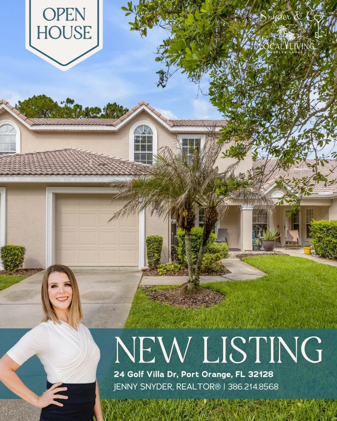 🏡 New Listing &amp; Open House! Golf Villa Living in Cypress Head 🏡
💲 $349,000
📍 24 Golf Villa Dr, Port Orange, FL 32128
🛏 3 Beds | 🛁 2 Baths | 🏌️ Golf Course Views
Listed by: Jenny Snyder
📞 (386) 214-8568
🏡 Open House: Friday, June 5th | ⏰ 