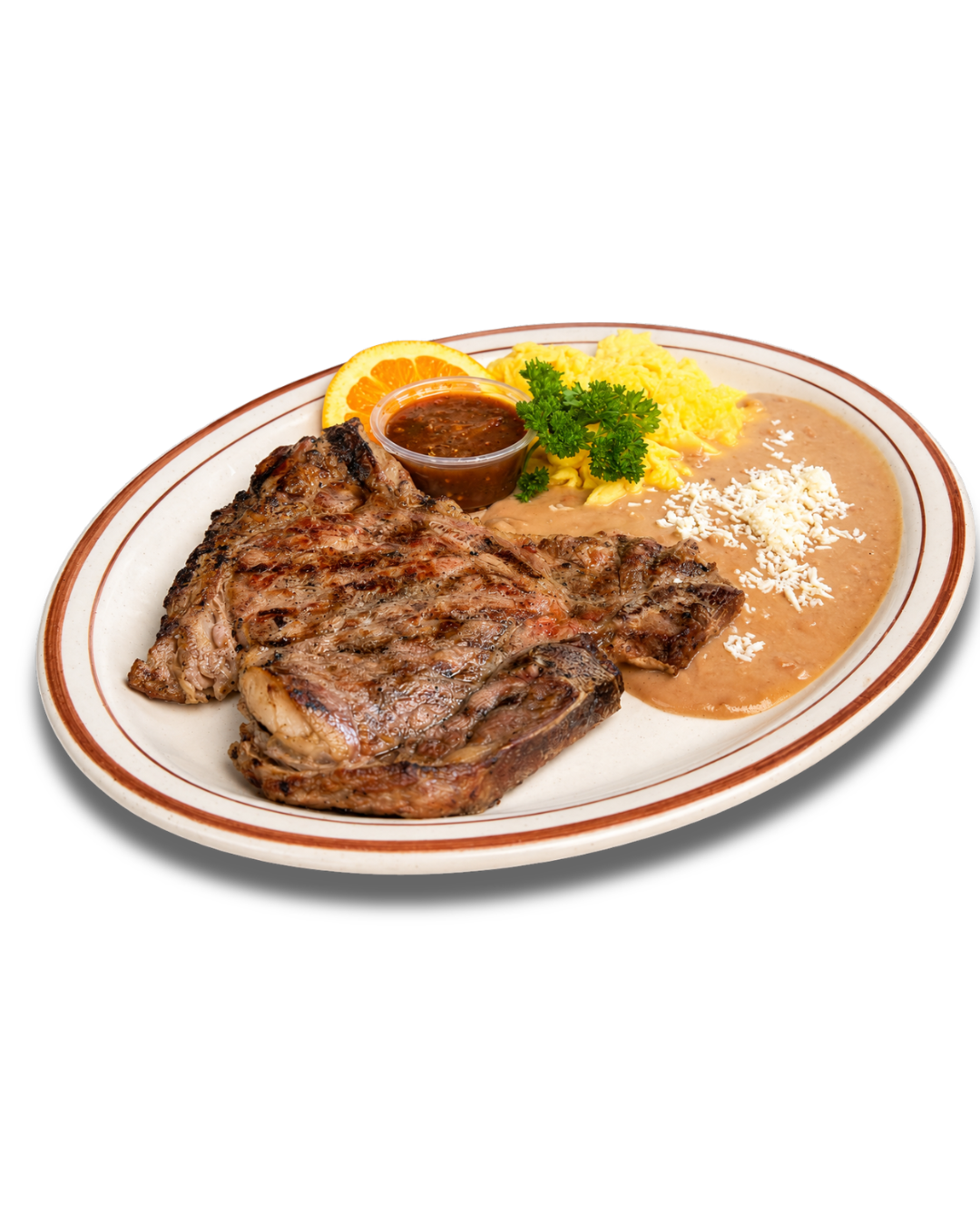 T-bone steak & eggs