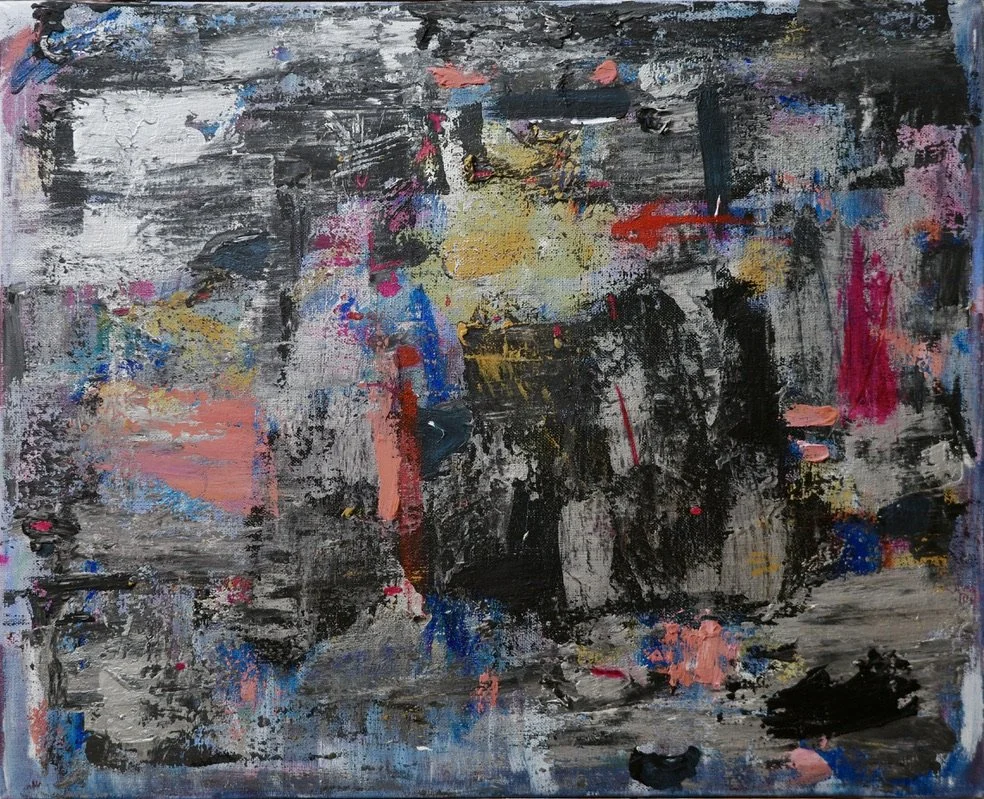 Meal Train (2026) Acrylic on canvas, 20 x 16 x 3/4 in.
