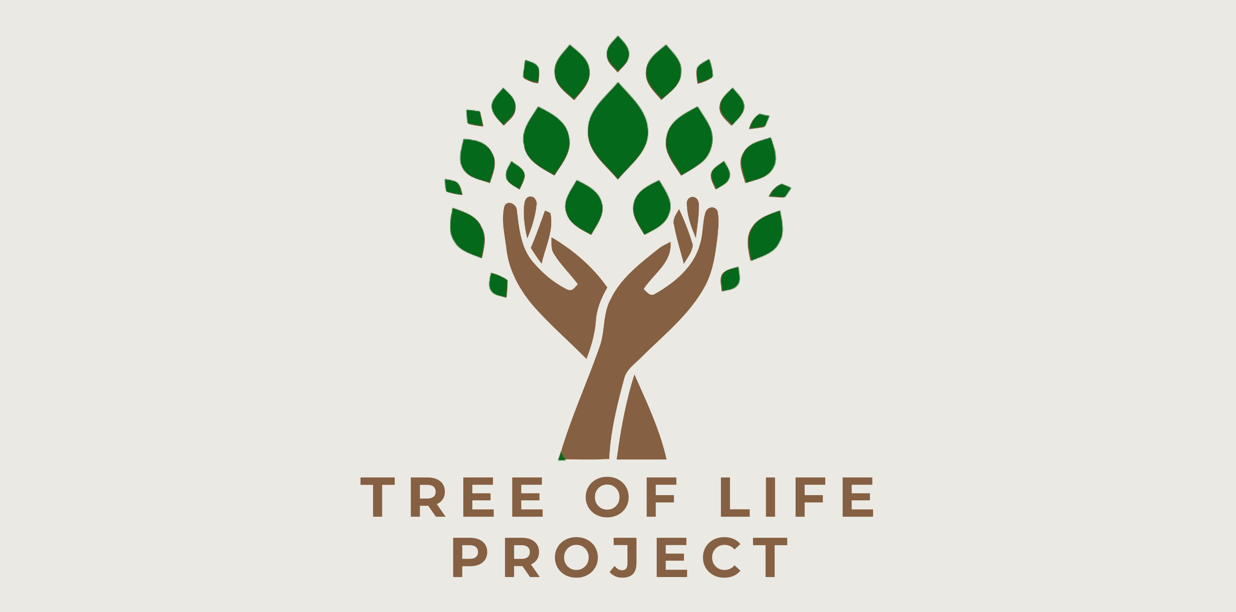 Logo for the Tree of Life Project featuring a stylized tree with a brown trunk and green leaves, forming a pair of hands at the base, with the text "Tree of Life Project" underneath.
