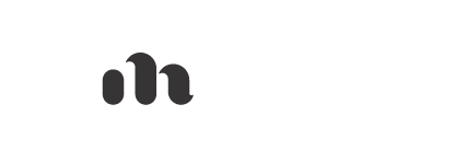 Modern home logo with white lowercase 'm' and 'h' inside a white circle on a black background.