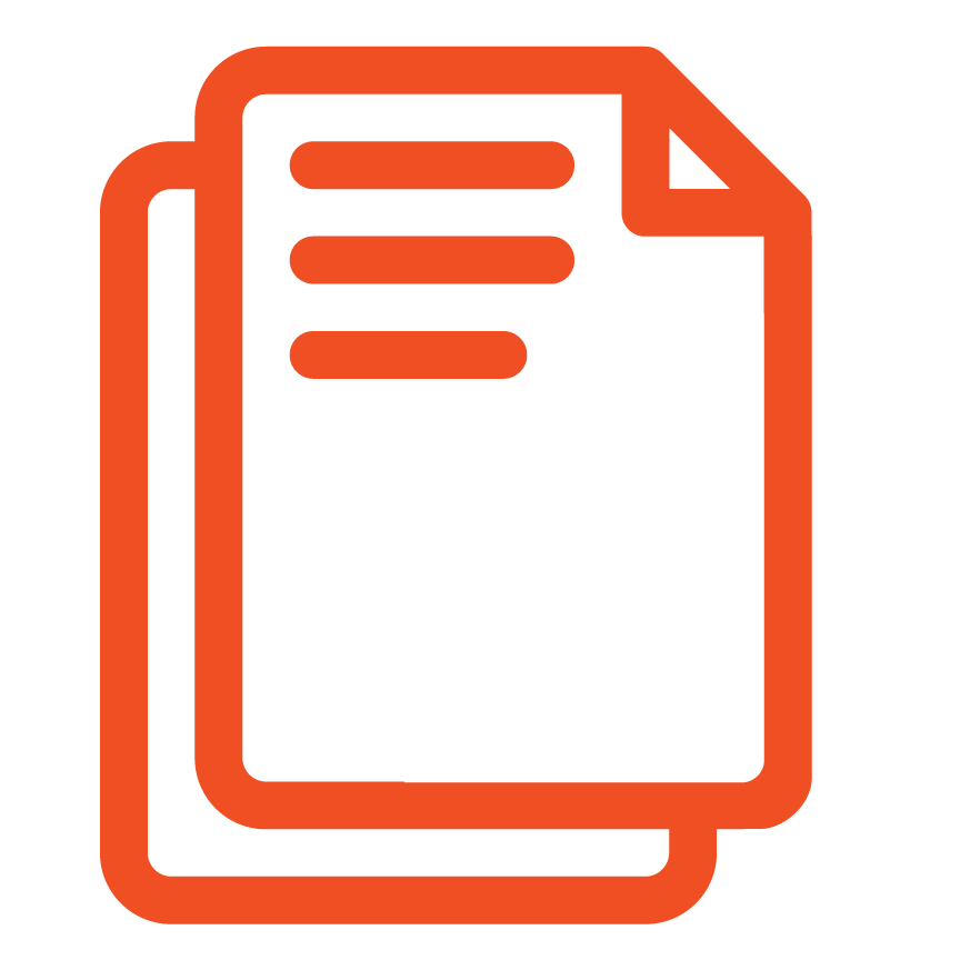 Outline of a document or paper icon with lines representing text.