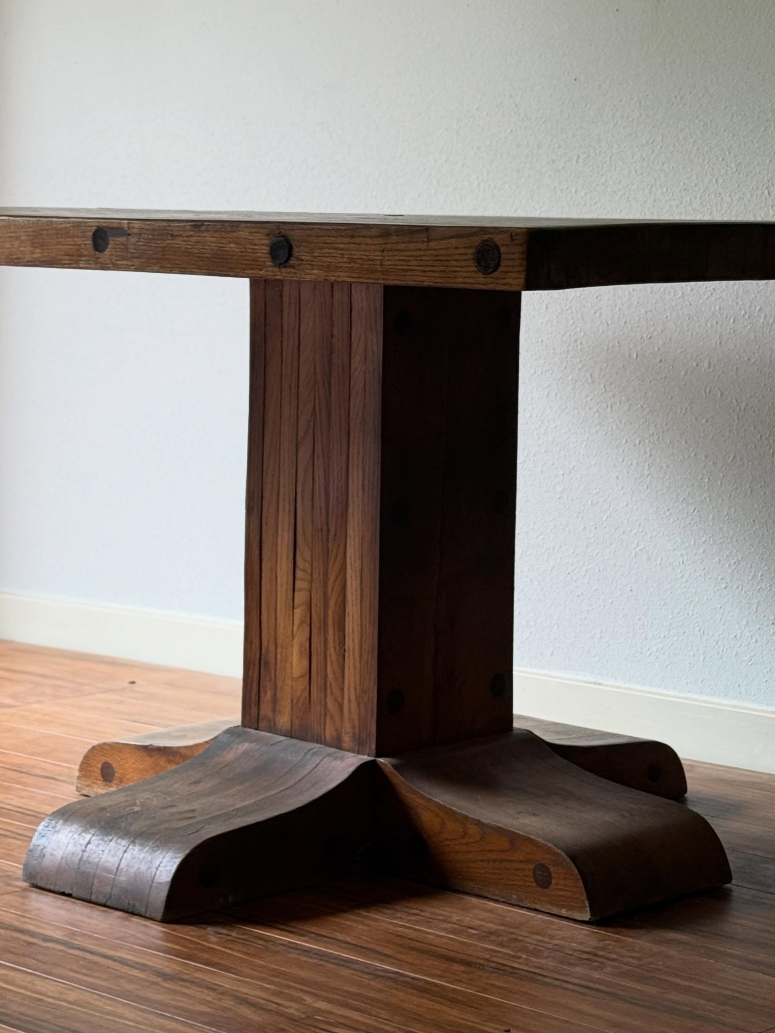 Deserves its time on the feed.

1920s trestle table, made in New York. Rooted in the Arts &amp; Crafts movement, this piece reflects a shift back to honest, intentional construction in early 20th century America&mdash;where furniture was built to sho