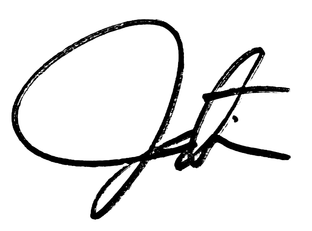 The image shows a signature or handwritten text that reads 'q' and 'A' in a cursive style, with a black background.