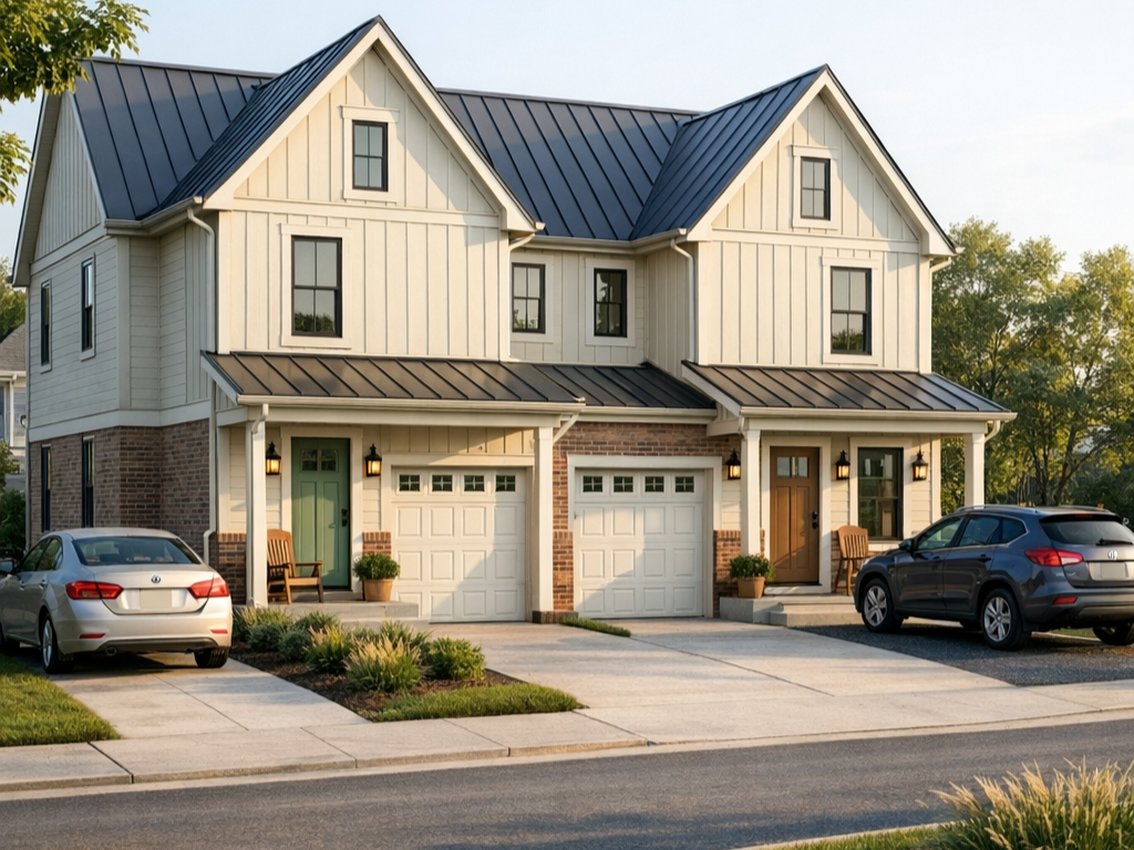 Clean duplex with farmhouse roots and small town feel.