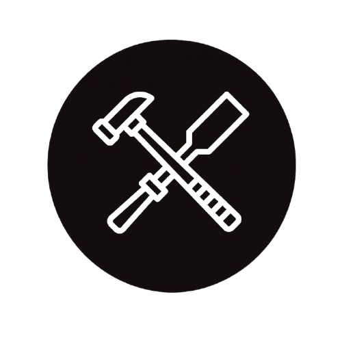 Icon of a hammer and screwdriver crossed in an X shape, representing tools.