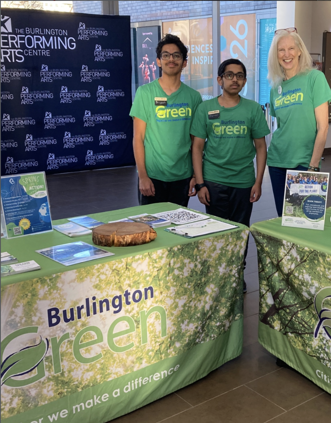 BurlingtonGreen team of three standing at a booth